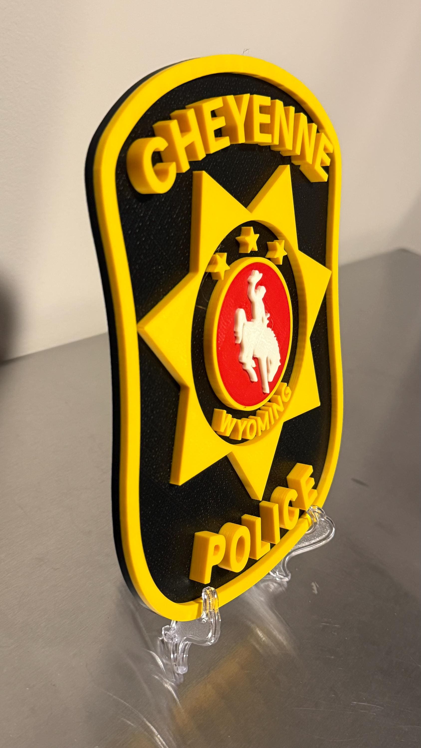 Cheyenne Police Department 3D Plaque, First Responder Wall Art Wyoming