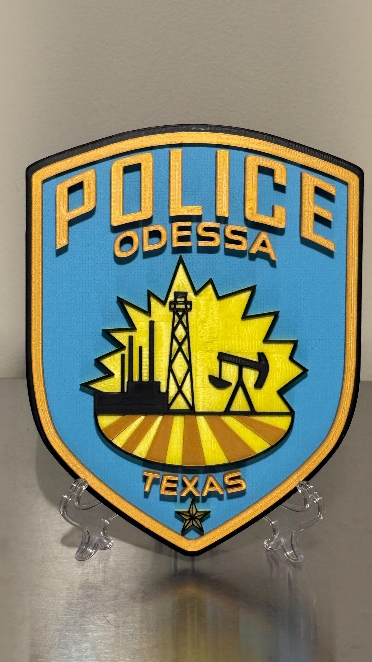 Odessa Police Department Plaque: 3D Embossed First Responder Wall Art
