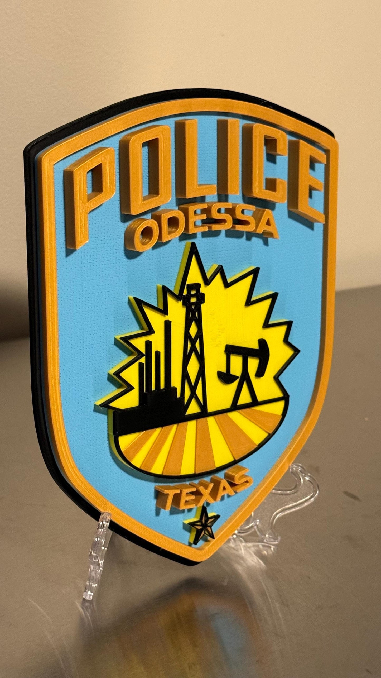 Odessa Police Department Plaque: 3D Embossed First Responder Wall Art