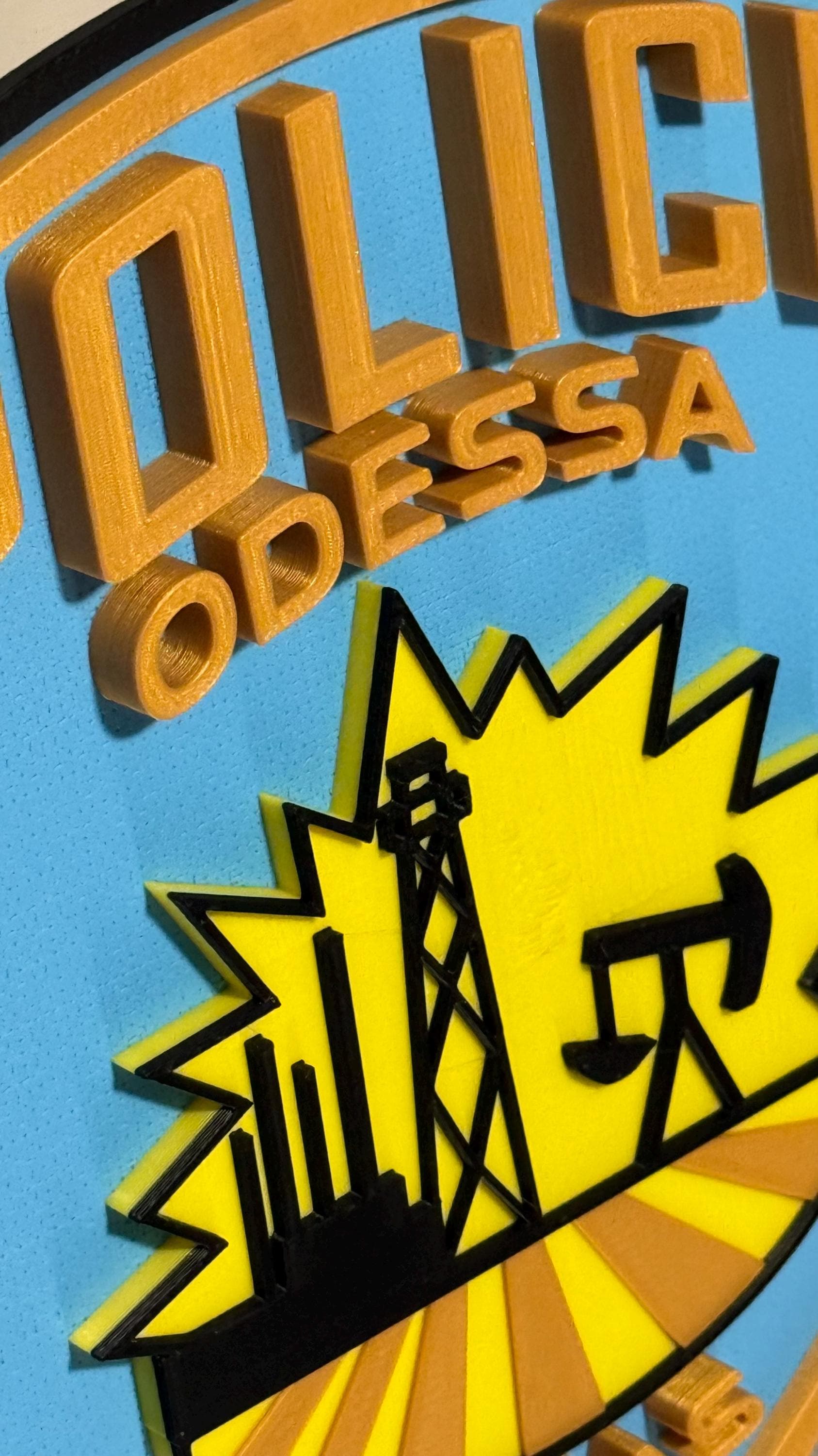 Odessa Police Department Plaque: 3D Embossed First Responder Wall Art