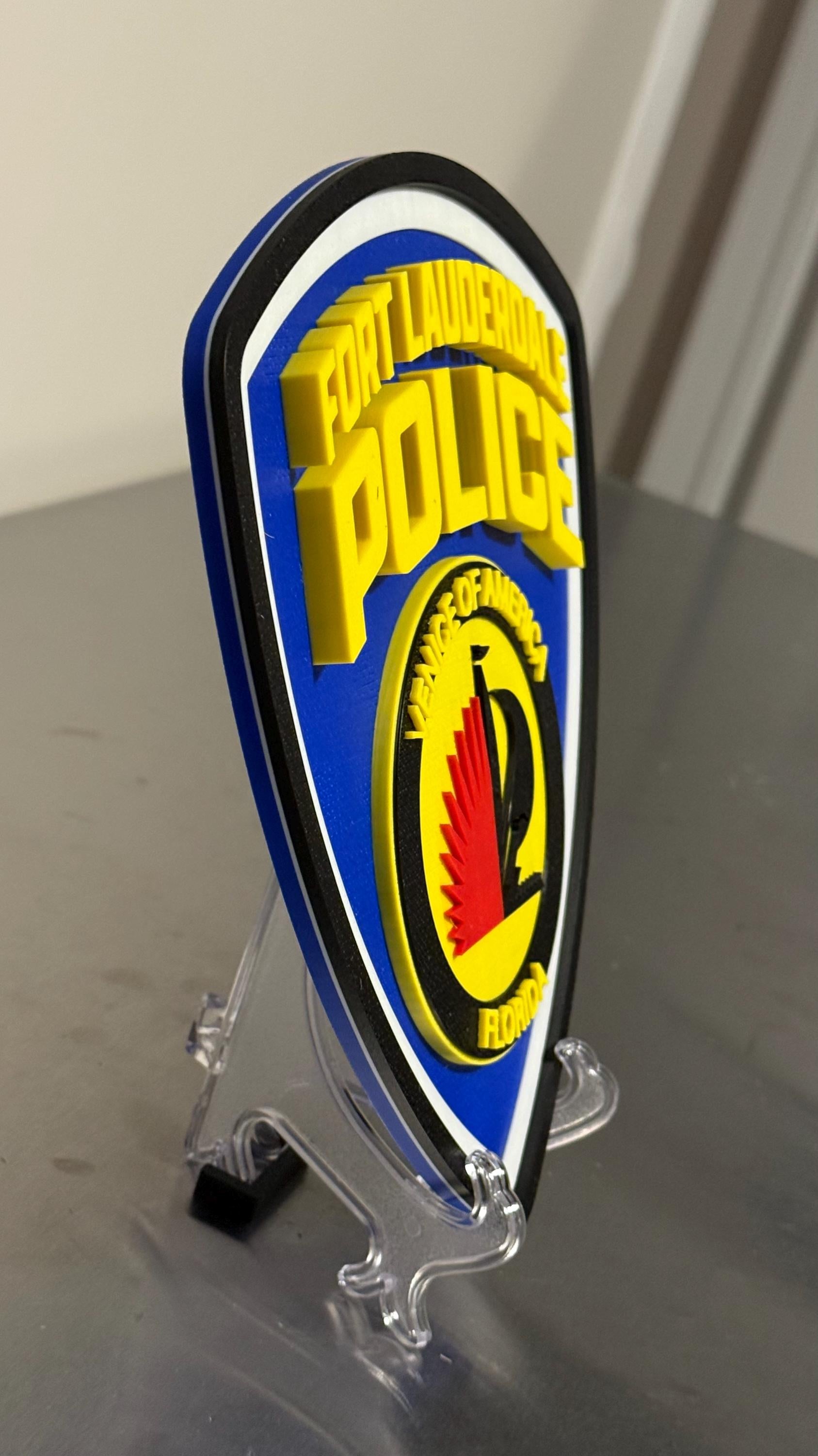 Fort Lauderdale Police Department 3D Plaque: First Responder Wall Decor Florida