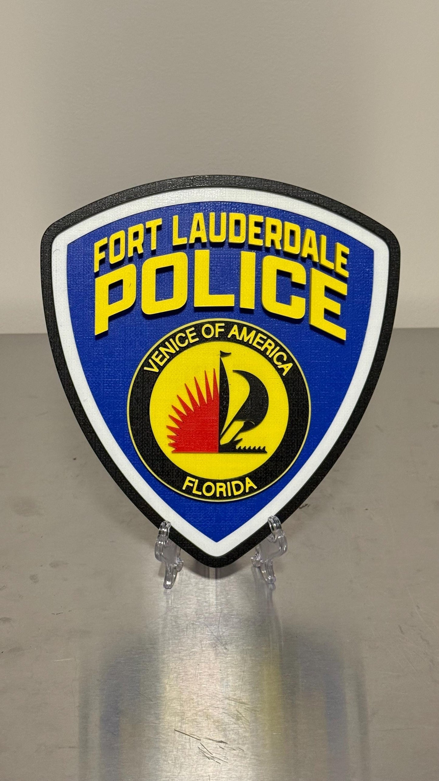 Fort Lauderdale Police Department 3D Plaque: First Responder Wall Decor Florida