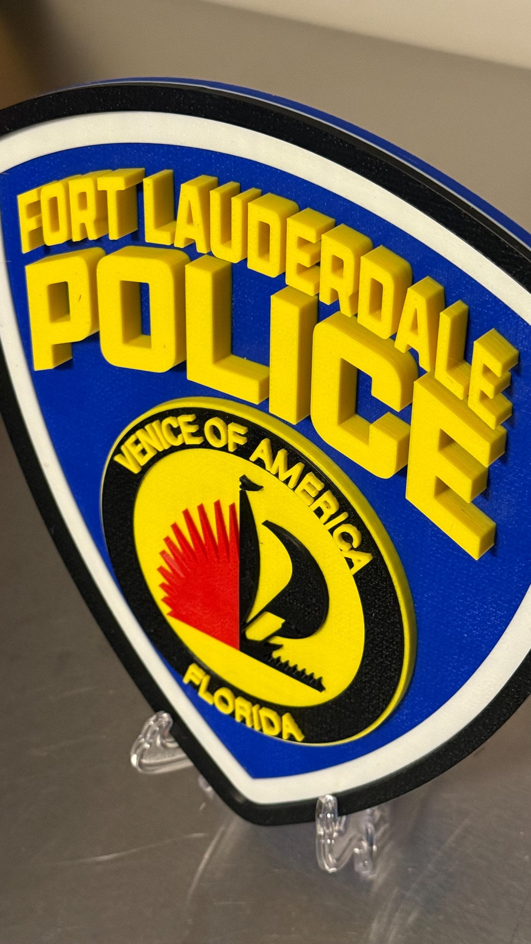 Fort Lauderdale Police Department 3D Plaque: First Responder Wall Decor Florida
