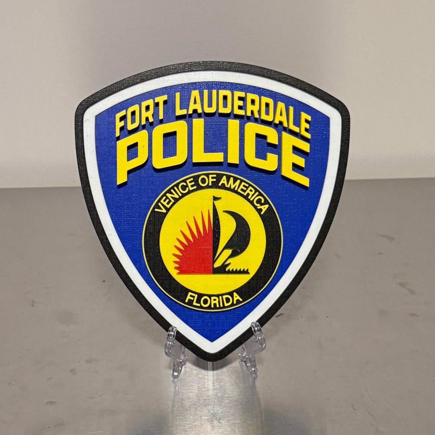 Fort Lauderdale Police Department 3D Plaque: First Responder Wall Decor Florida