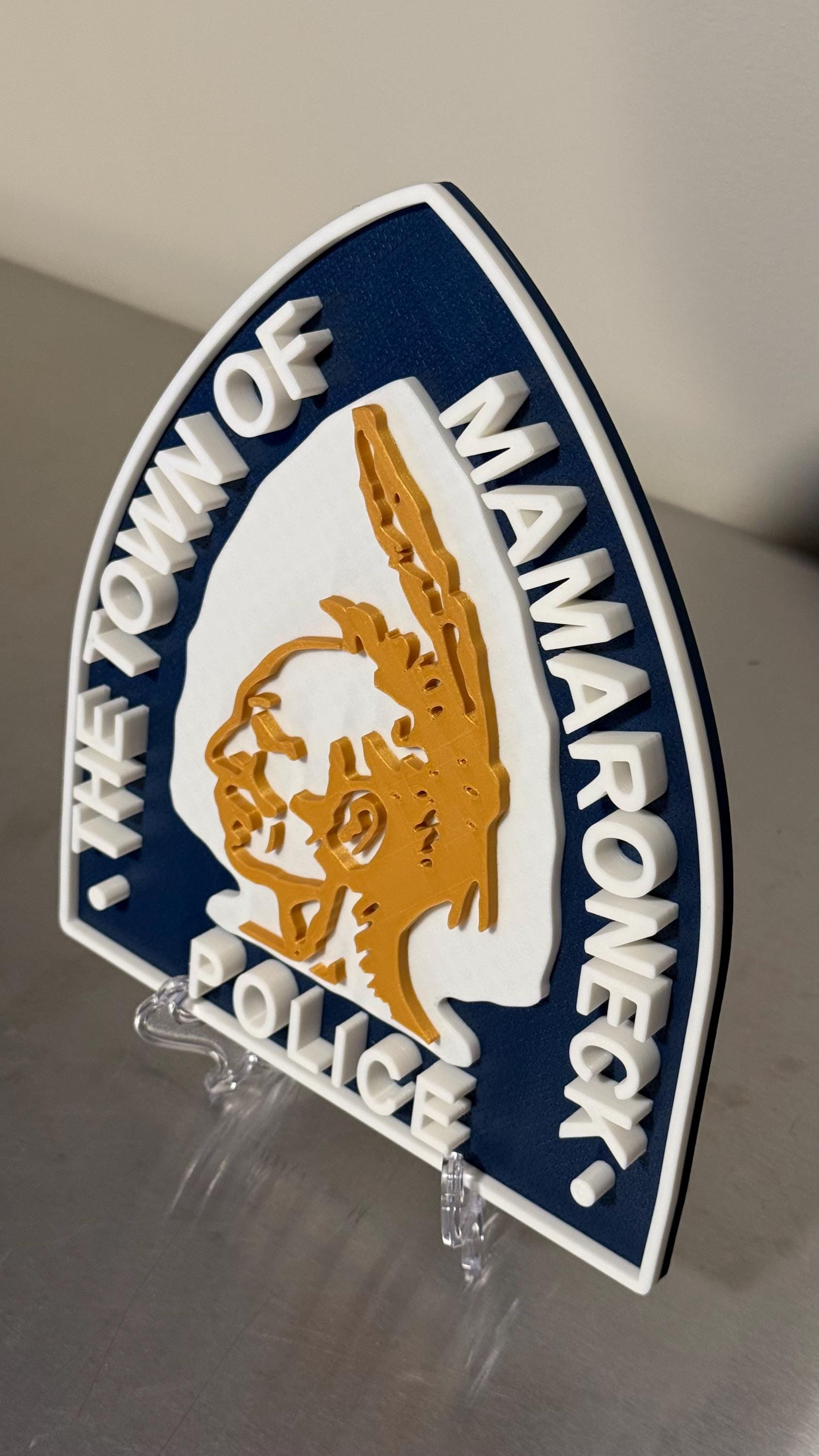 The Town Of Mamaroneck Police Department 3D Embossed Display Plaque NY Police Gift New York