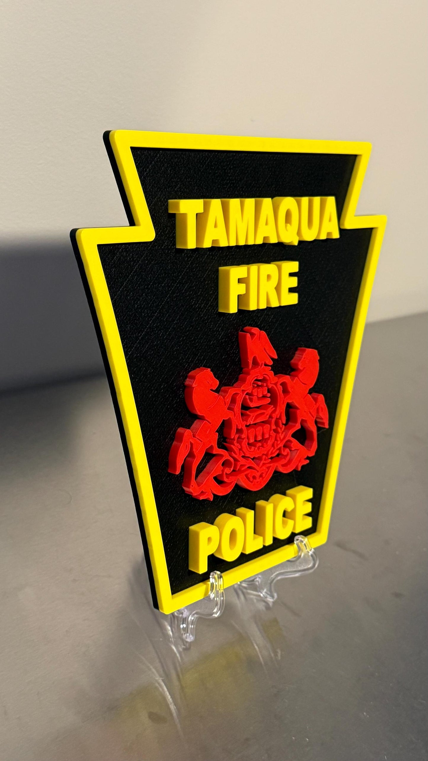 Tamaqua Pennsylvania Fire Police 3D Plaque - First Responder Wall Art Pennsylvania