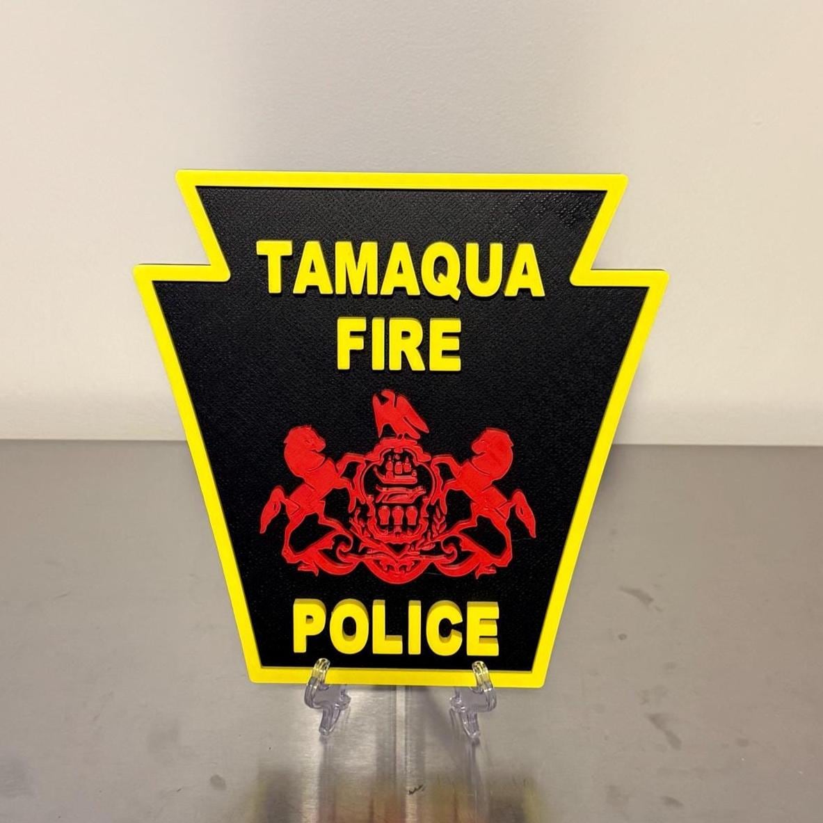 Tamaqua Pennsylvania Fire Police 3D Plaque - First Responder Wall Art Pennsylvania