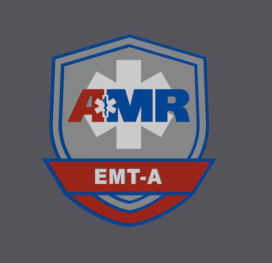AMR EMT/Paramedic 3D Display Plaque - First Responder Wall Art
