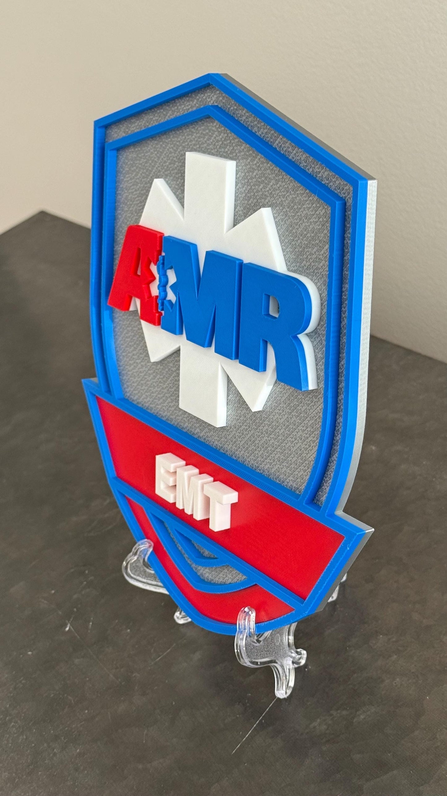 AMR EMT/Paramedic 3D Display Plaque - First Responder Wall Art