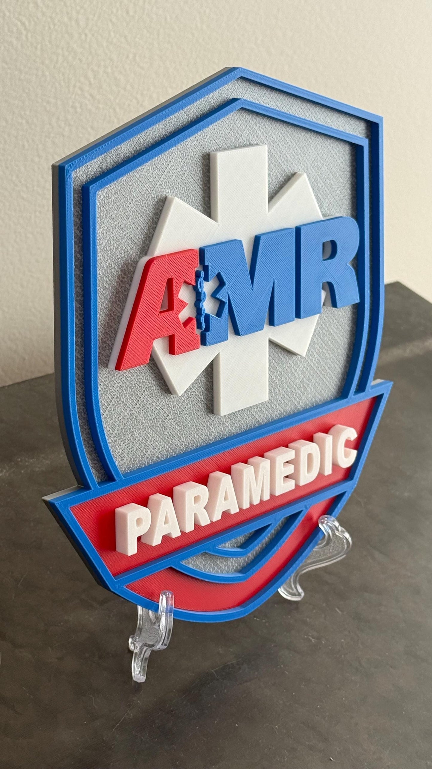 AMR EMT/Paramedic 3D Display Plaque - First Responder Wall Art