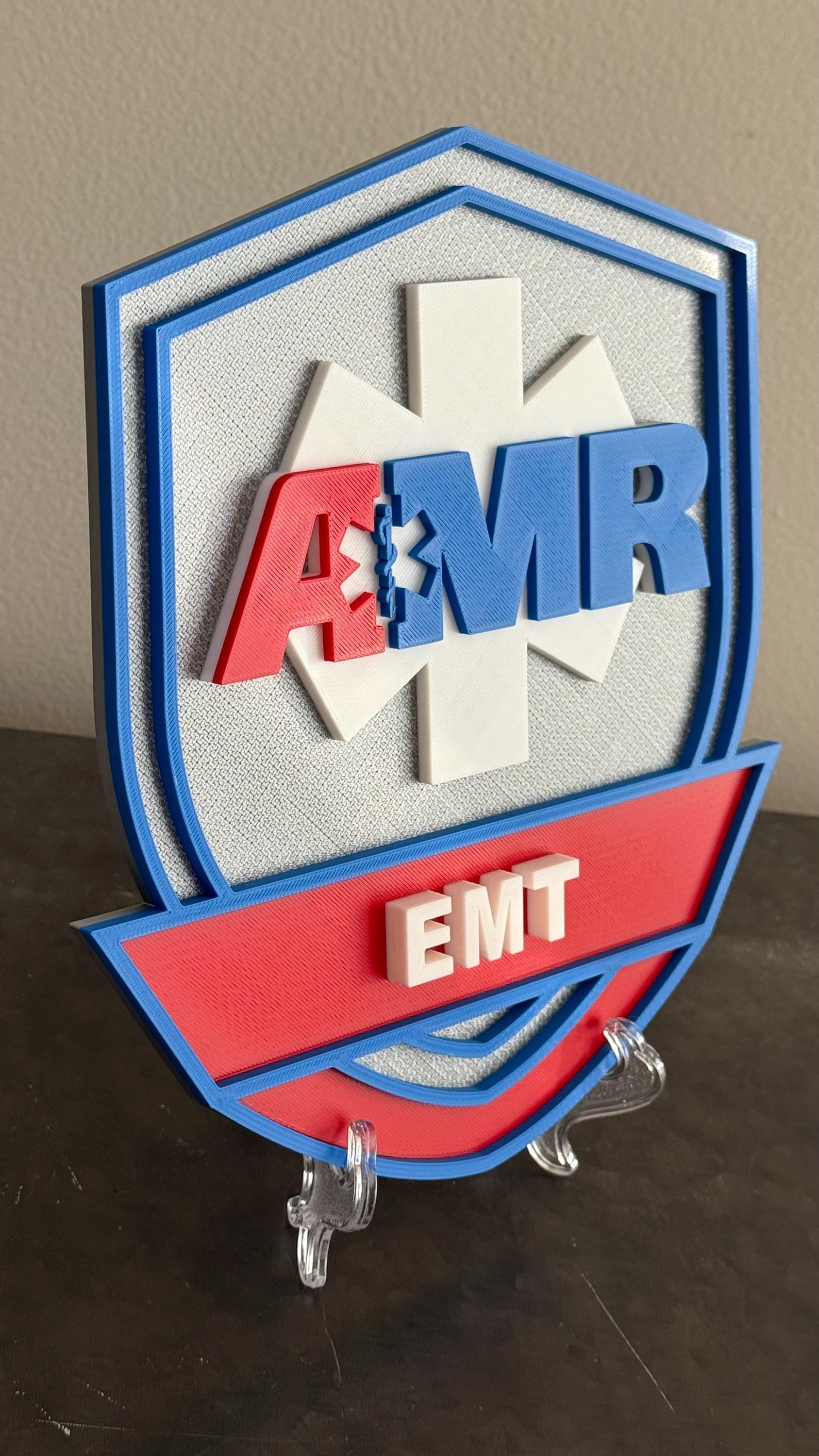 AMR EMT/Paramedic 3D Display Plaque - First Responder Wall Art