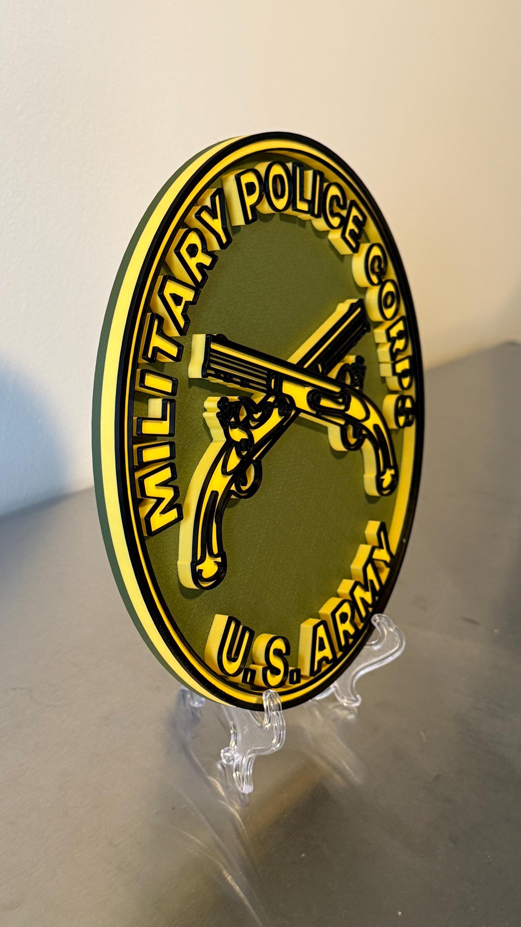 US Army Military Police Corps 3D Plaque: Veteran Gift Government