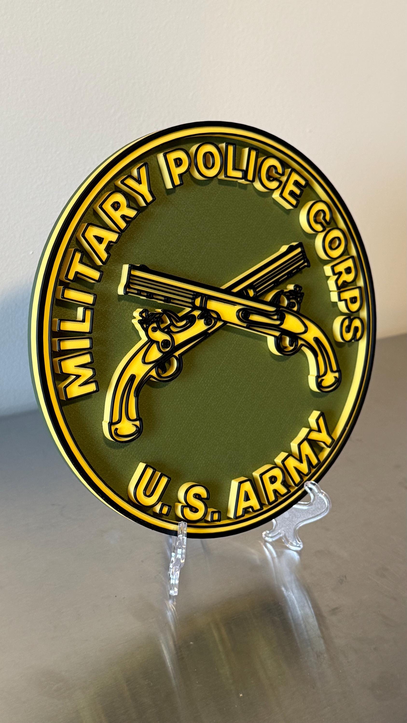 US Army Military Police Corps 3D Plaque: Veteran Gift Government