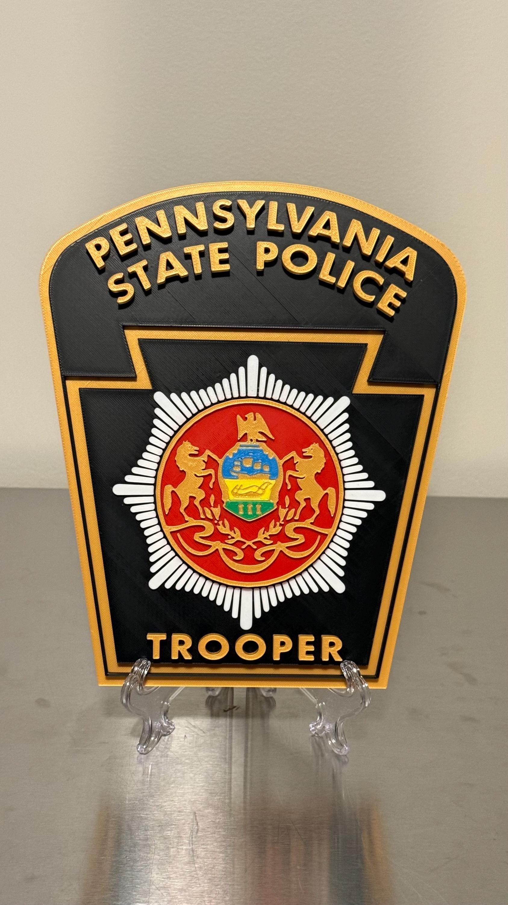 Pennsylvania State Police Trooper 3D Display Plaque PSP PA