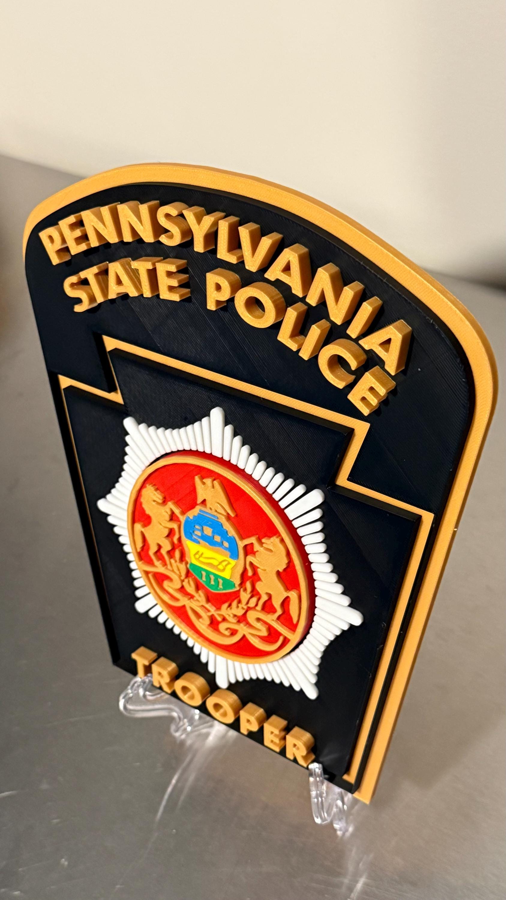 Pennsylvania State Police Trooper 3D Display Plaque PSP PA