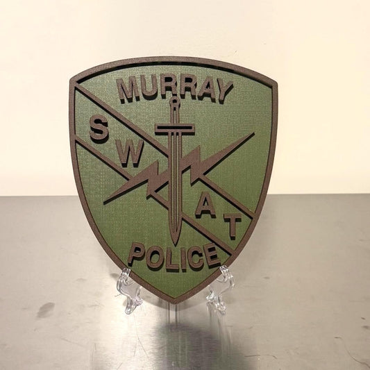 Murray City SWAT Plaque, Utah Police Department 3D Embossed Wall Art