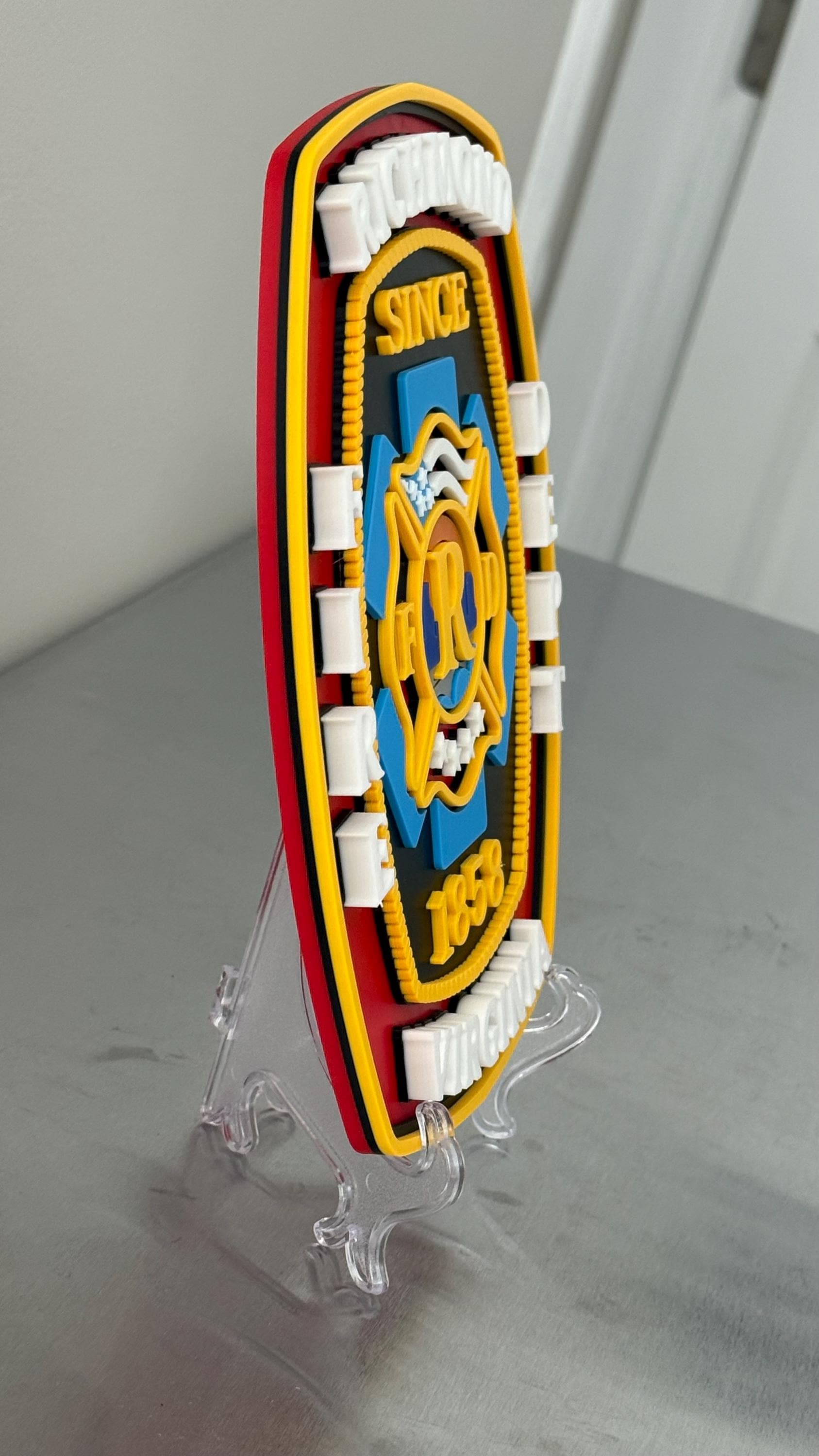 Richmond Firefighter Plaque: 3D Embossed Wall Art (Indoor Display)