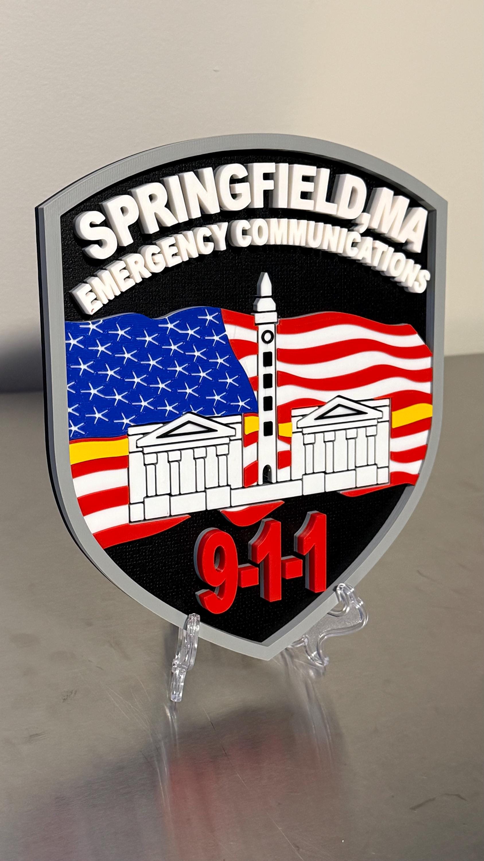 Emergency Communications Plaque: 3D Embossed Display (9x8 Inches) Massachusetts