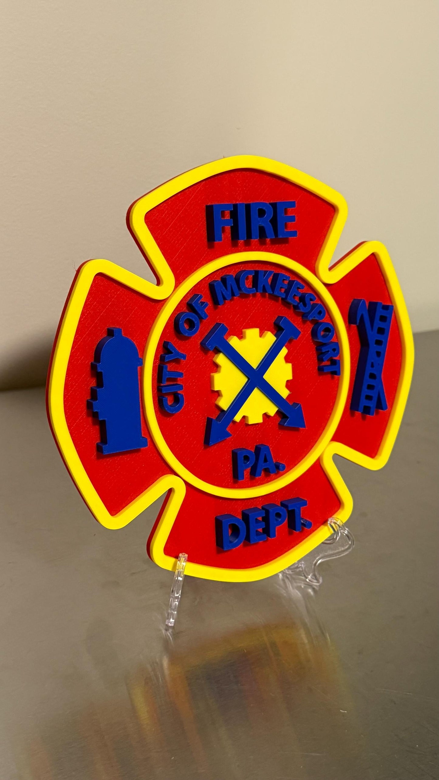McKeesport Fire Department 3D Display Plaque First Responder Wall Art PA Firefighter Gift Pennsylvania
