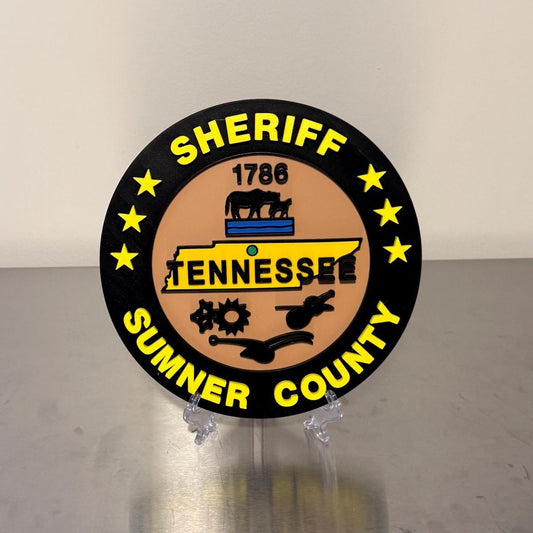 Sumner County Sheriff 3D Plaque - Tennessee First Responder Wall Art