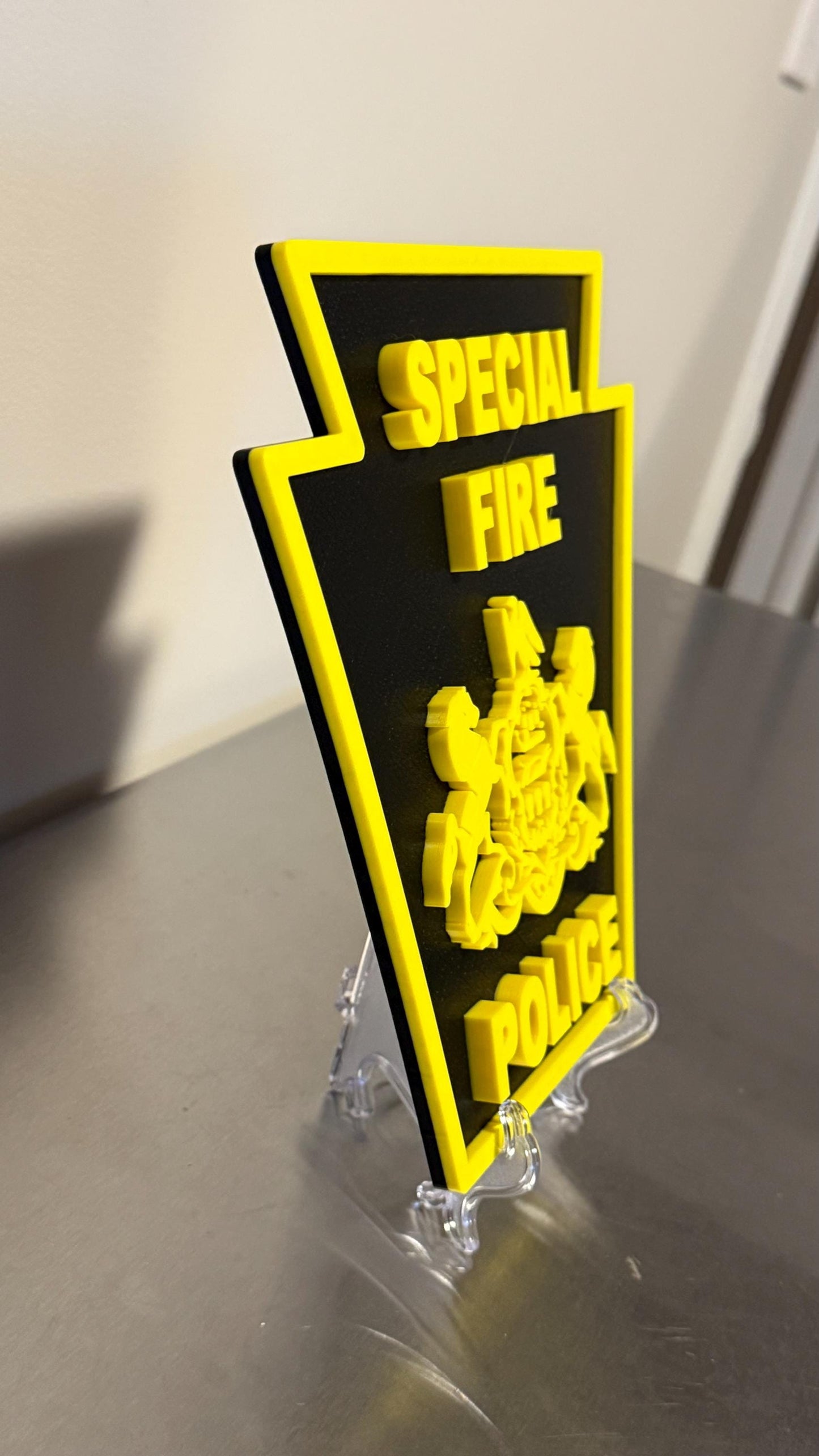 Pennsylvania Fire Police Logo 3D Plaque - First Responder Wall Decor