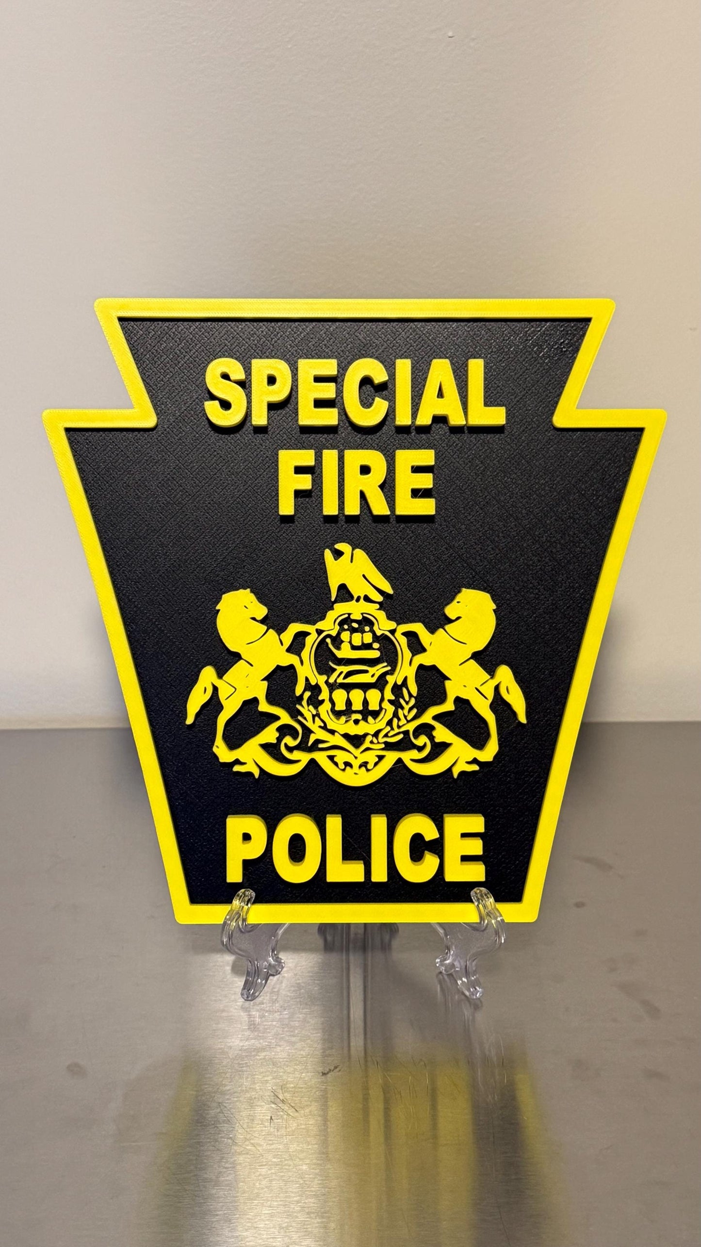 Pennsylvania Fire Police Logo 3D Plaque - First Responder Wall Decor