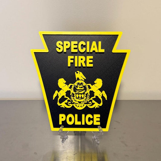 Pennsylvania Fire Police Logo 3D Plaque - First Responder Wall Decor