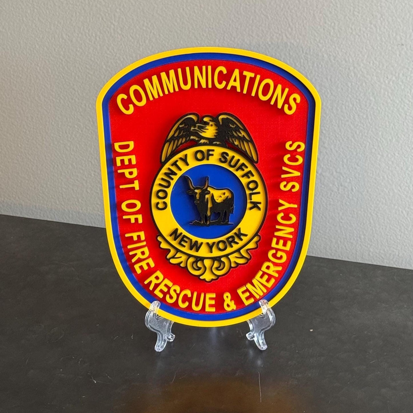 Suffolk County Fire Rescue 3D Plaque: Long Island First Responder Wall Decor New York