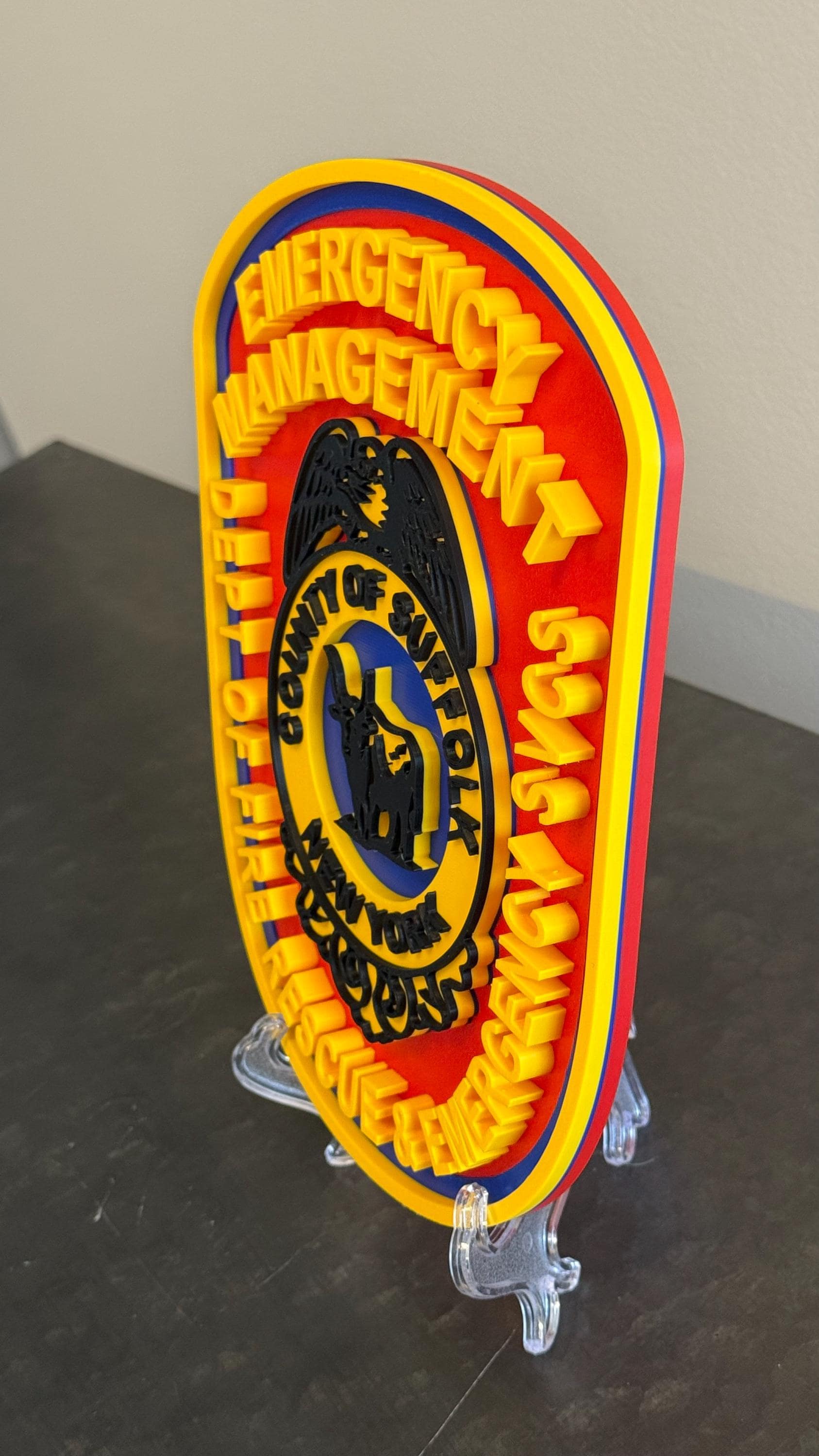 Suffolk County Fire Rescue 3D Plaque: Long Island First Responder Wall Decor New York