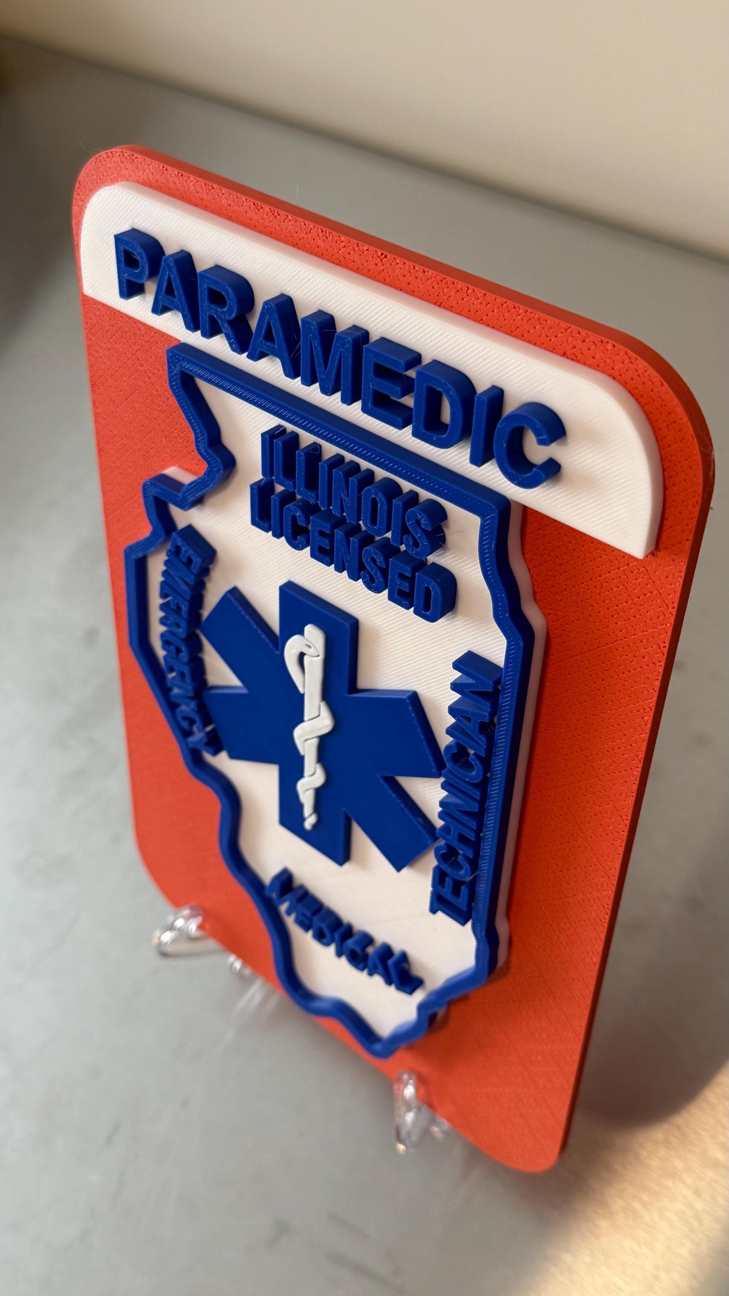 Illinois EMT & Paramedic 3D Display Plaque First Responder Wall Art IL EMS