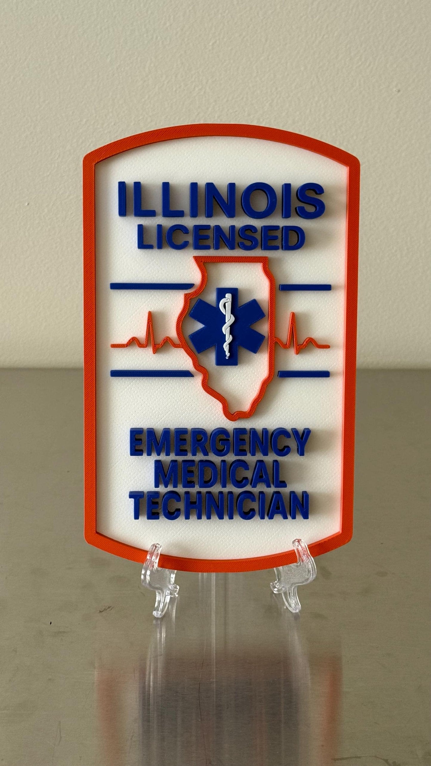 Illinois EMT & Paramedic 3D Display Plaque First Responder Wall Art IL EMS