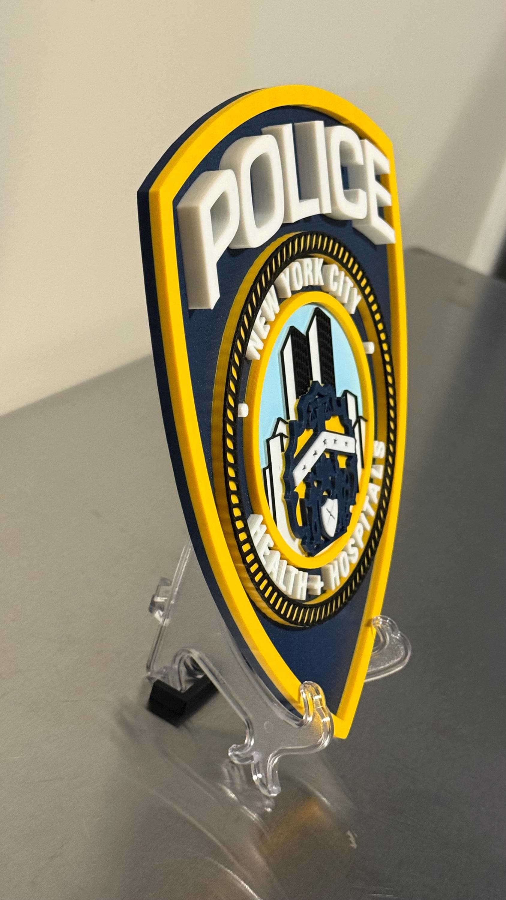 Police Display Plaque: NYC Health & Hospitals - Embossed Wall Art New York