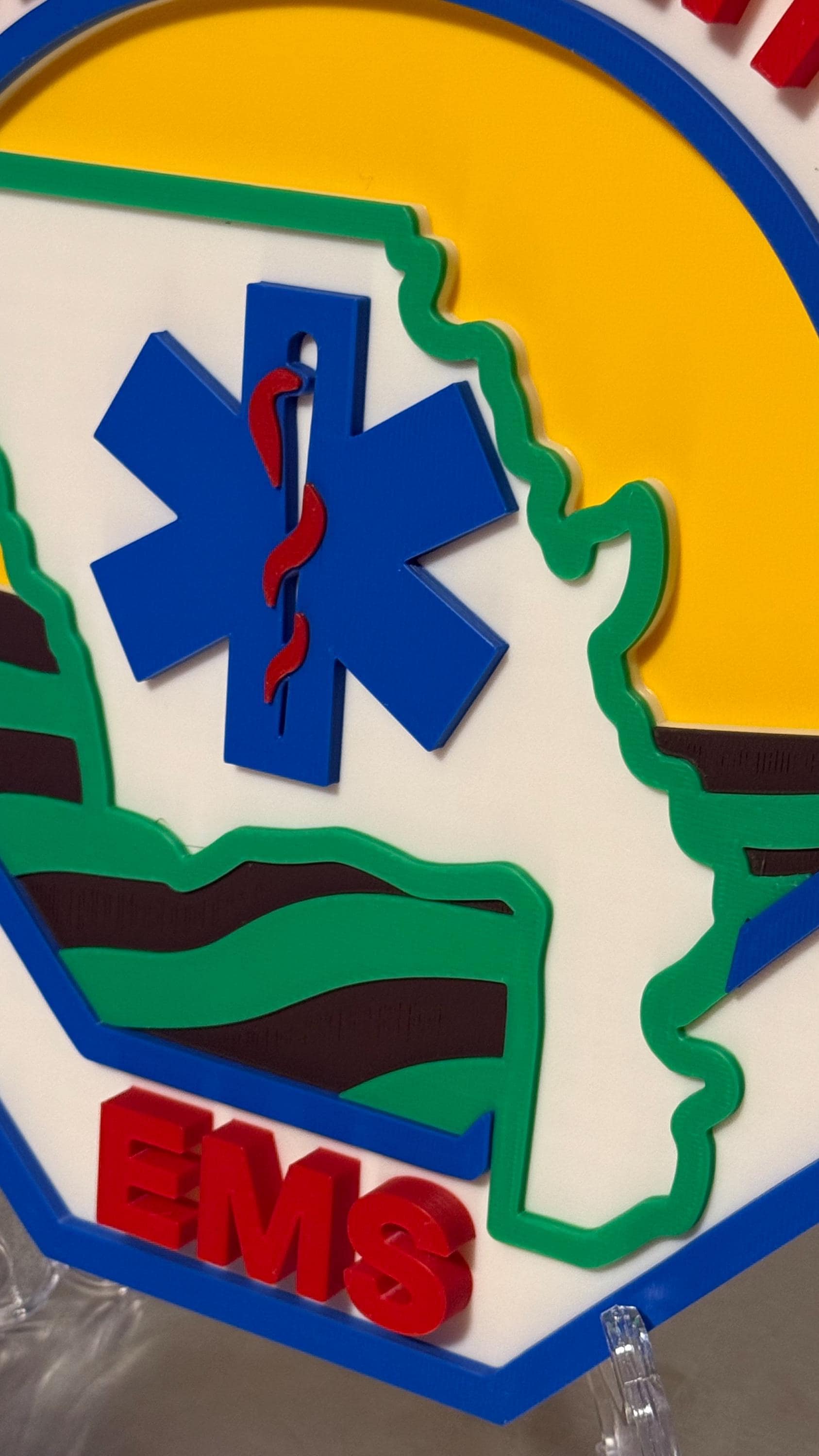 YOLO County EMS 3D Plaque First Responder Wall Art CA Display Plaque California