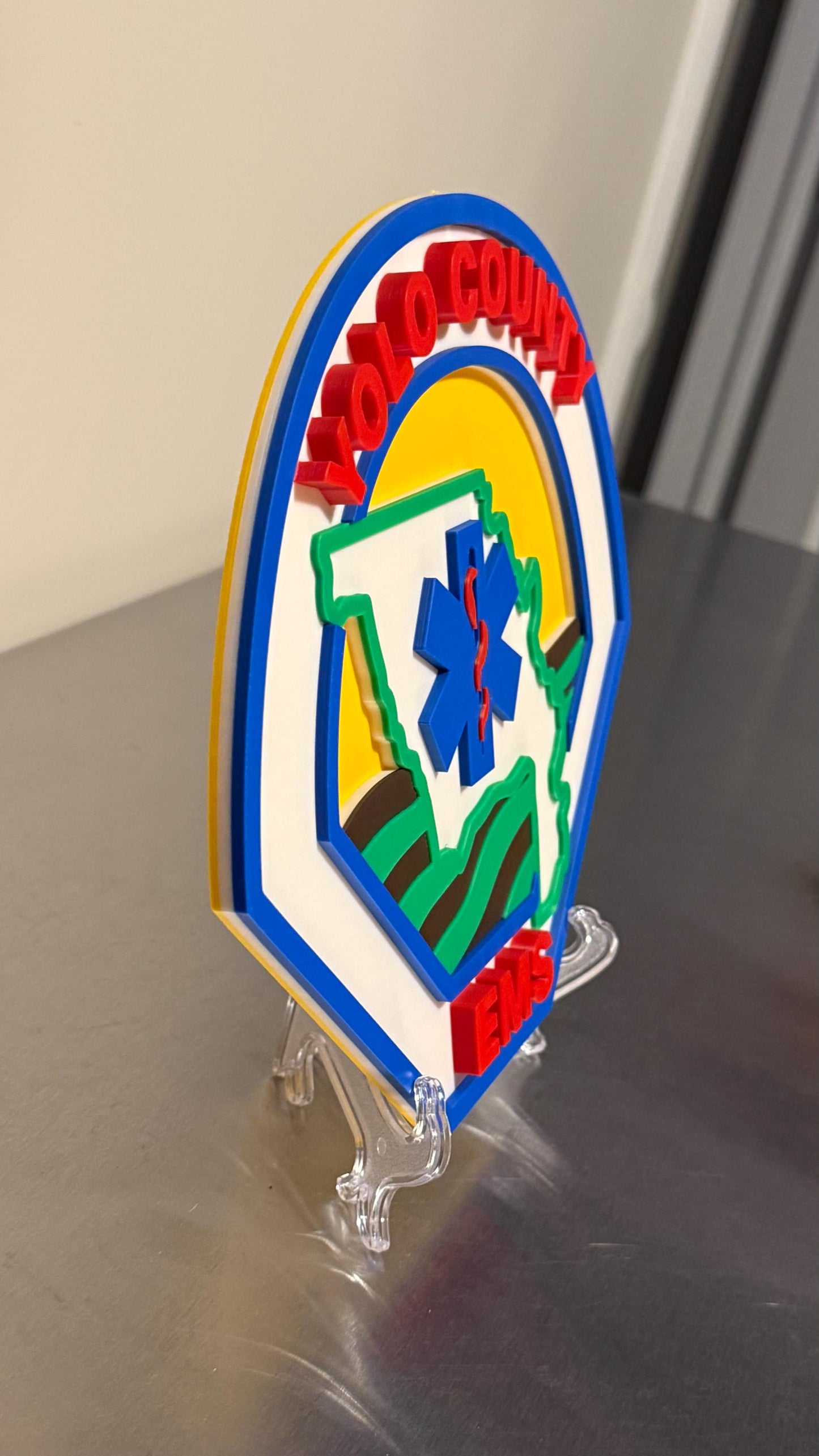 YOLO County EMS 3D Plaque First Responder Wall Art CA Display Plaque California