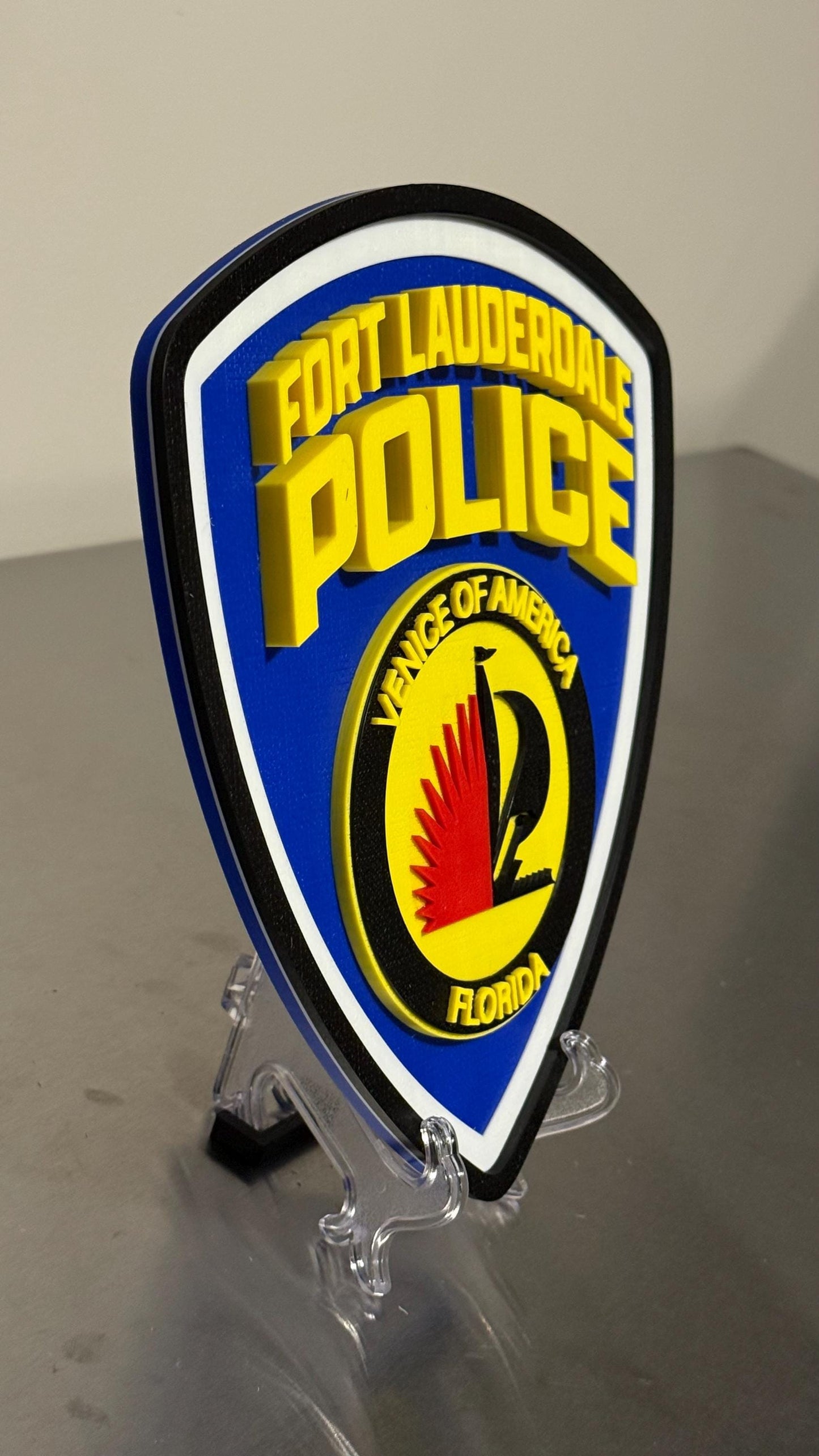 Fort Lauderdale Police Department 3D Plaque: First Responder Wall Decor Florida