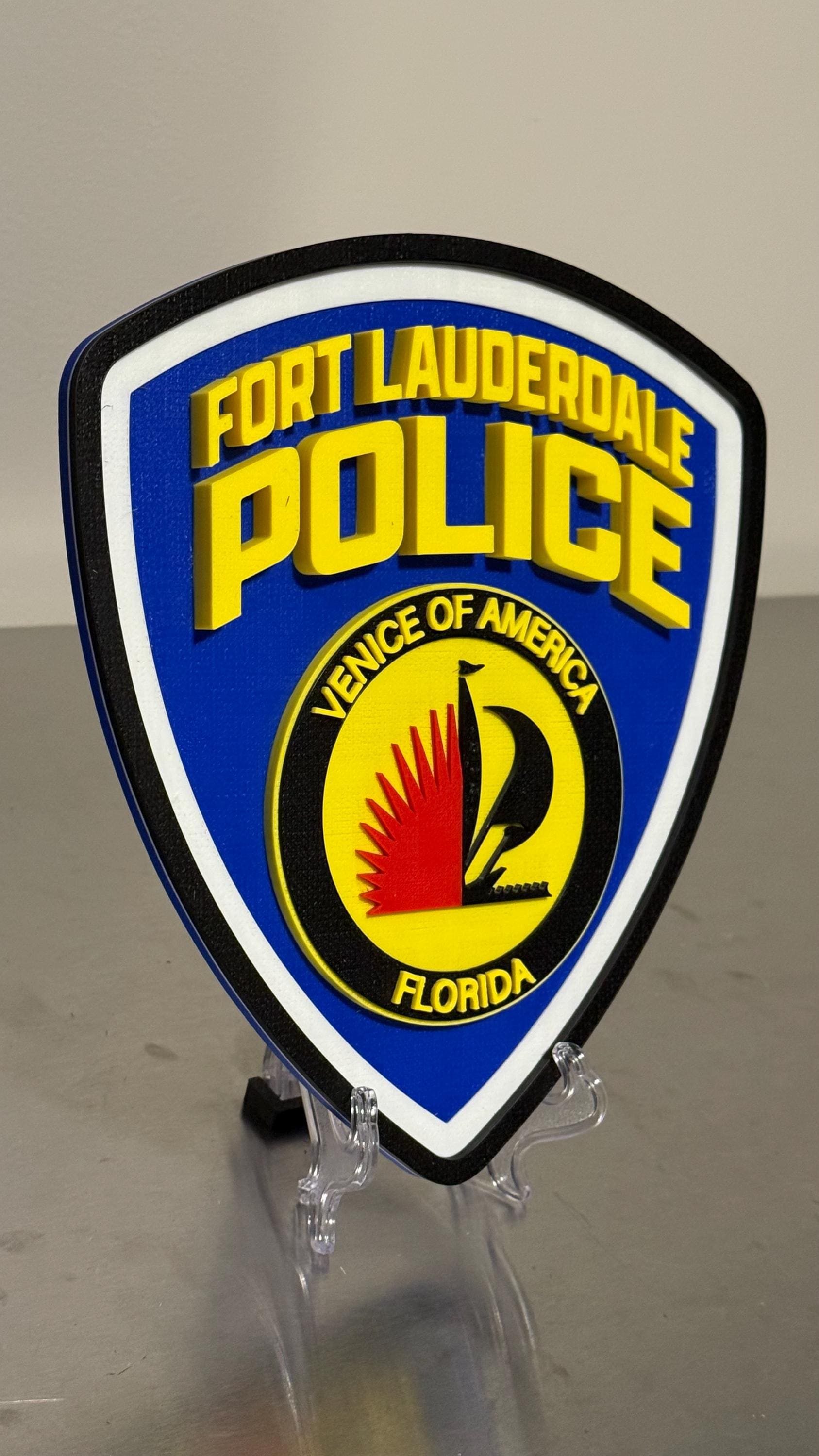 Fort Lauderdale Police Department 3D Plaque: First Responder Wall Decor Florida