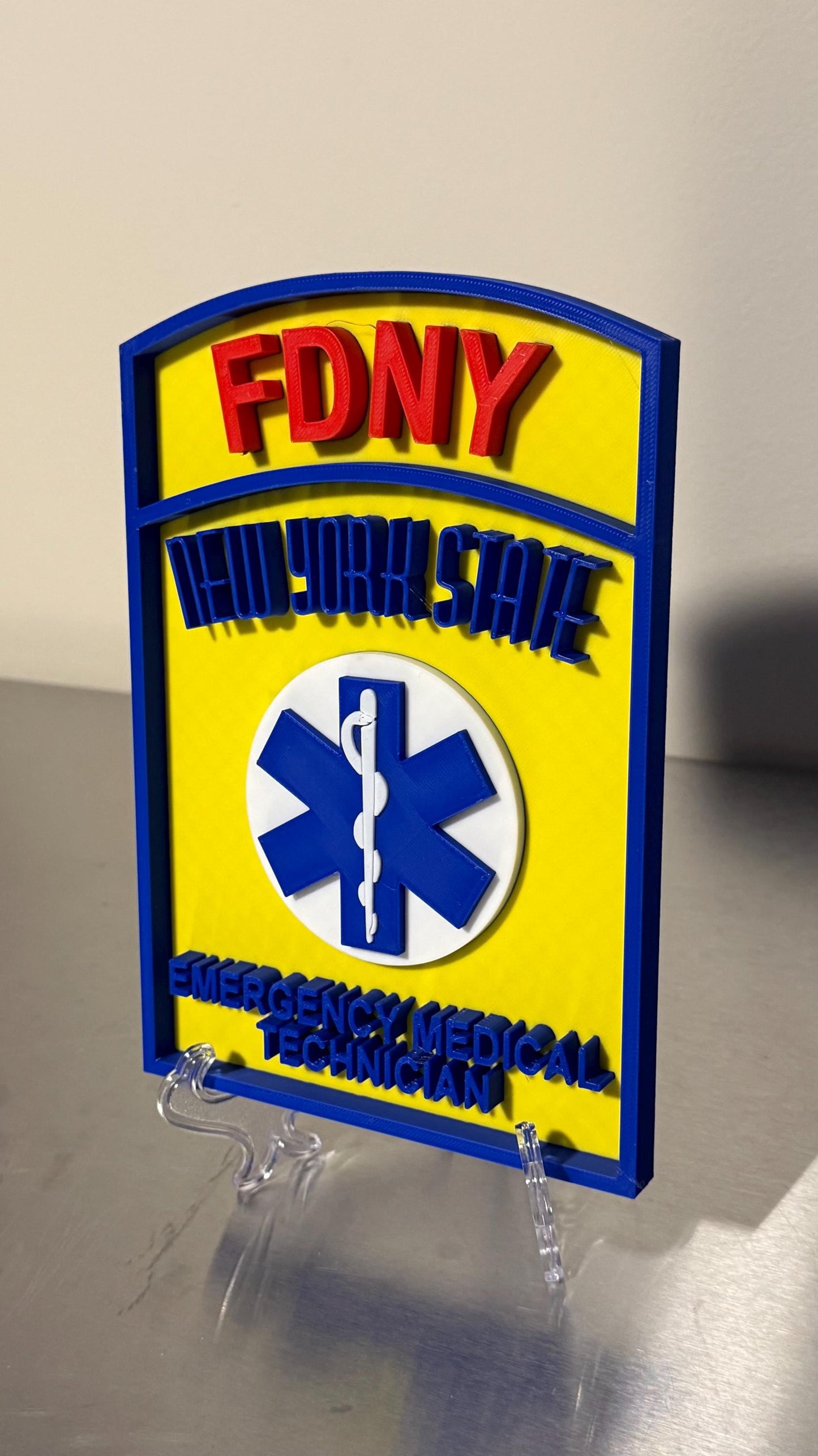 FDNY EMT Display Plaque First Responder Wall Decor Ems Gift NYCEMS