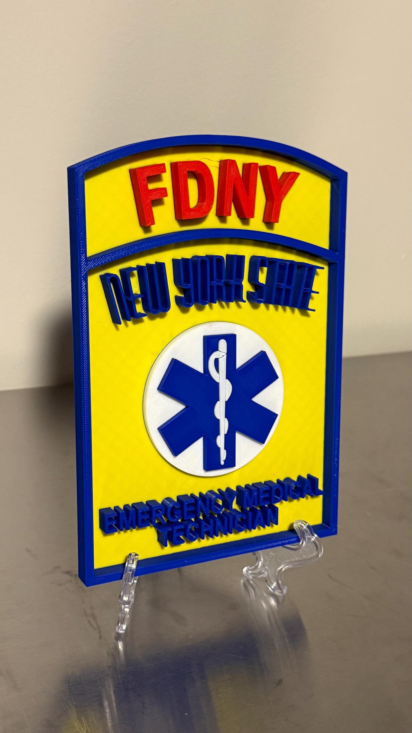 FDNY EMT Display Plaque First Responder Wall Decor Ems Gift NYCEMS