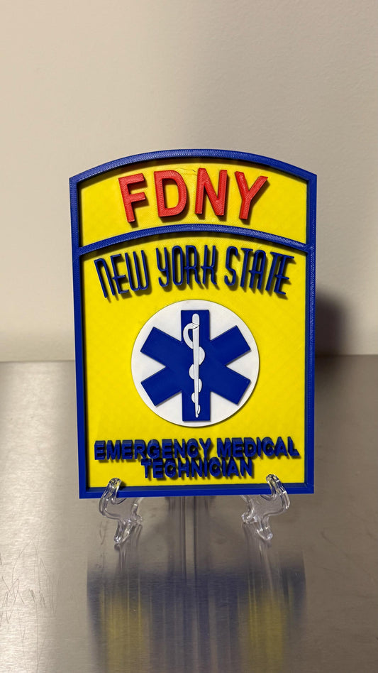 FDNY EMT Display Plaque First Responder Wall Decor Ems Gift NYCEMS