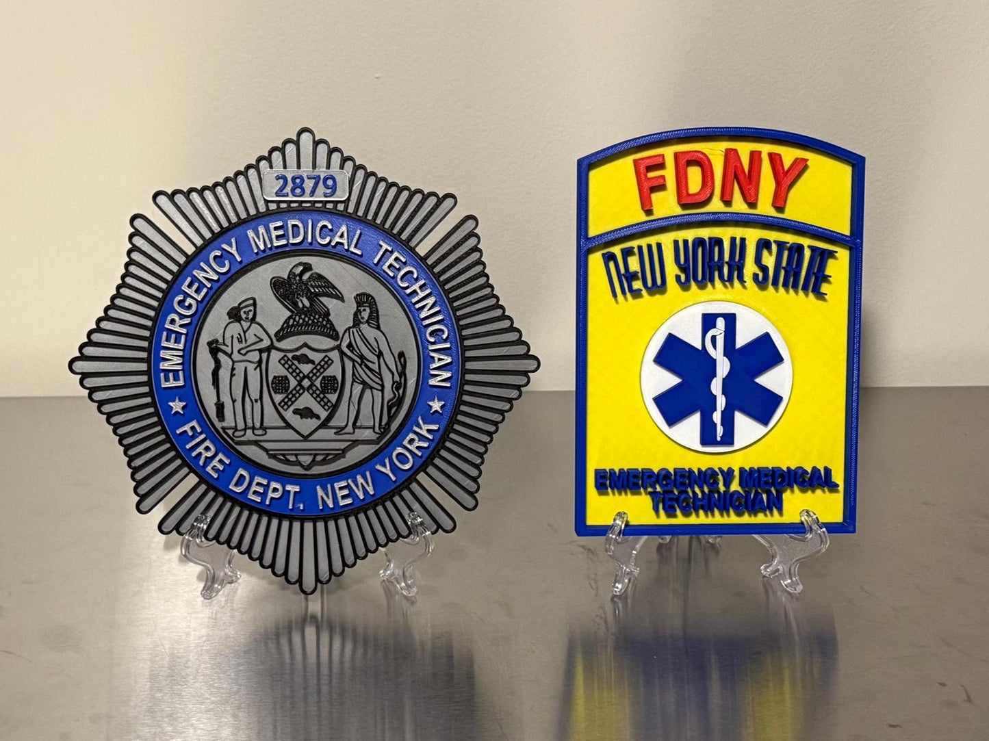 FDNY EMT Display Plaque First Responder Wall Decor Ems Gift NYCEMS