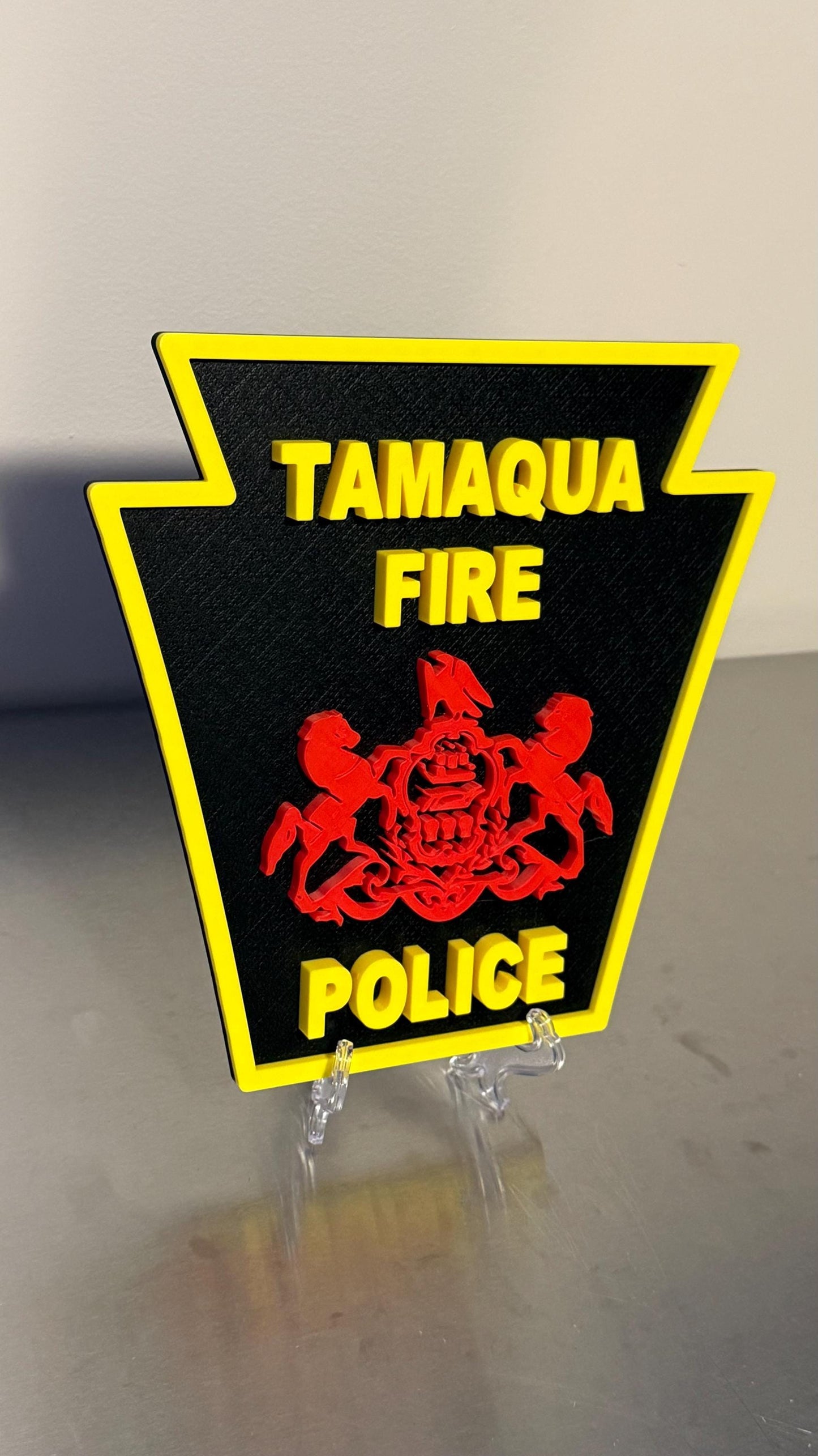 Tamaqua Pennsylvania Fire Police 3D Plaque - First Responder Wall Art Pennsylvania