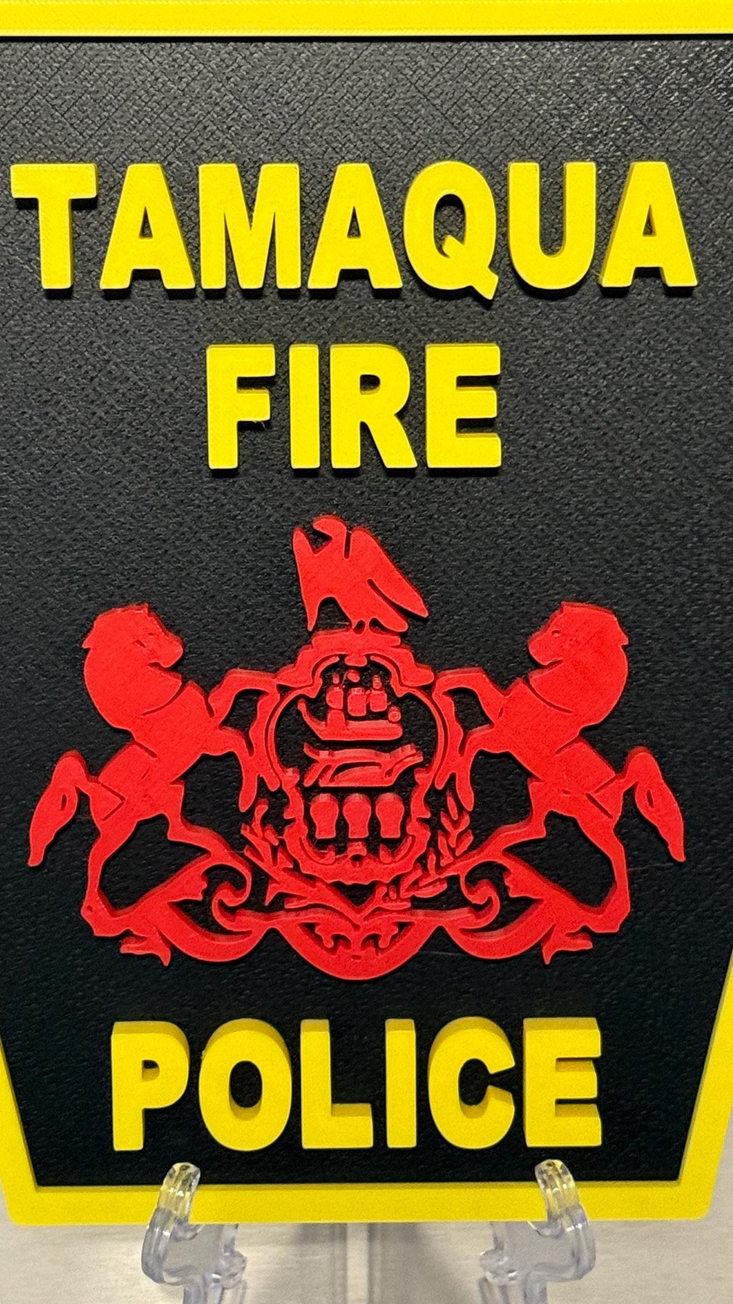 Tamaqua Pennsylvania Fire Police 3D Plaque - First Responder Wall Art Pennsylvania