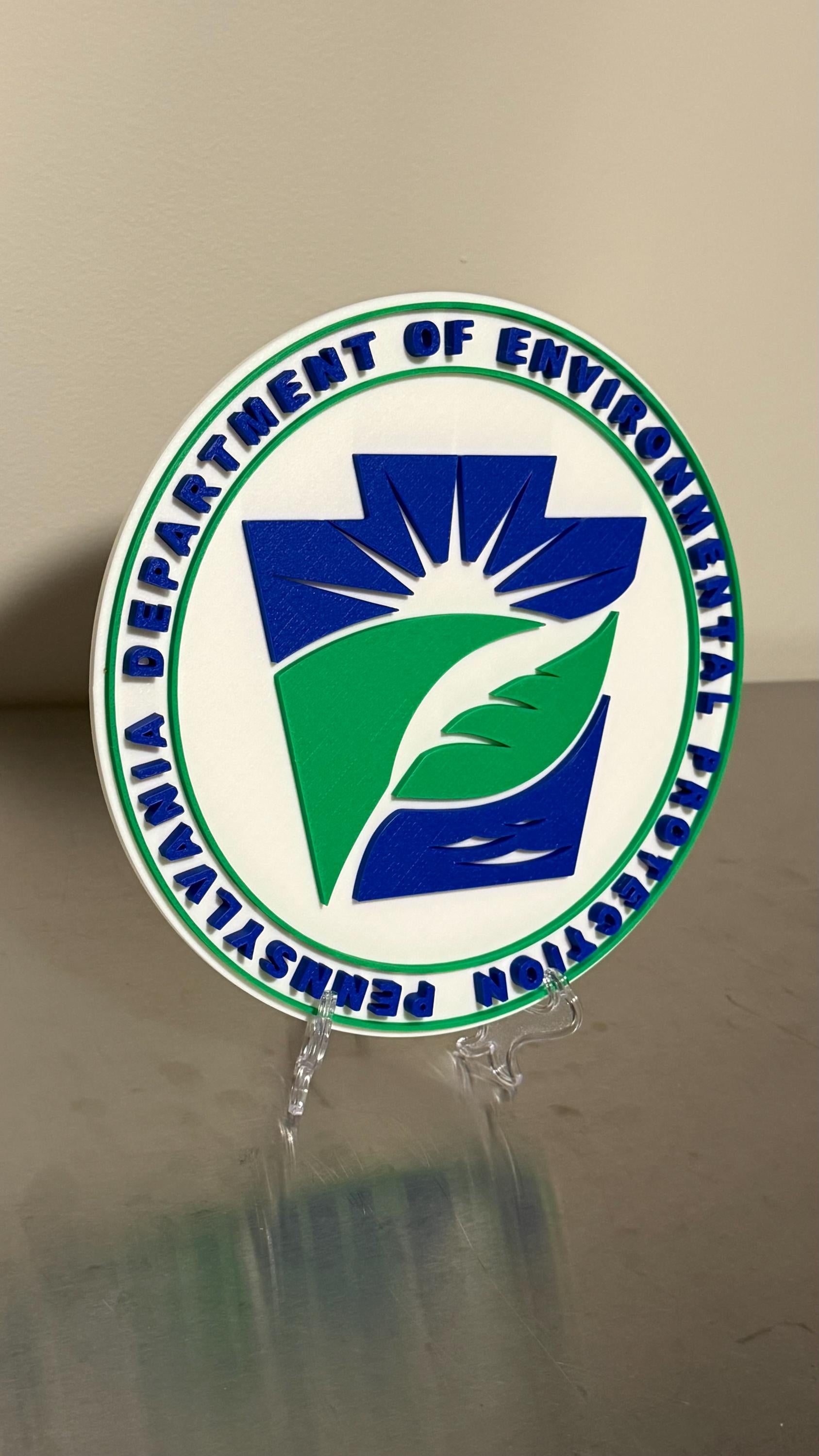 Pennsylvania Department Of Environmental Protection 3D Display Plaque Wall Art PA