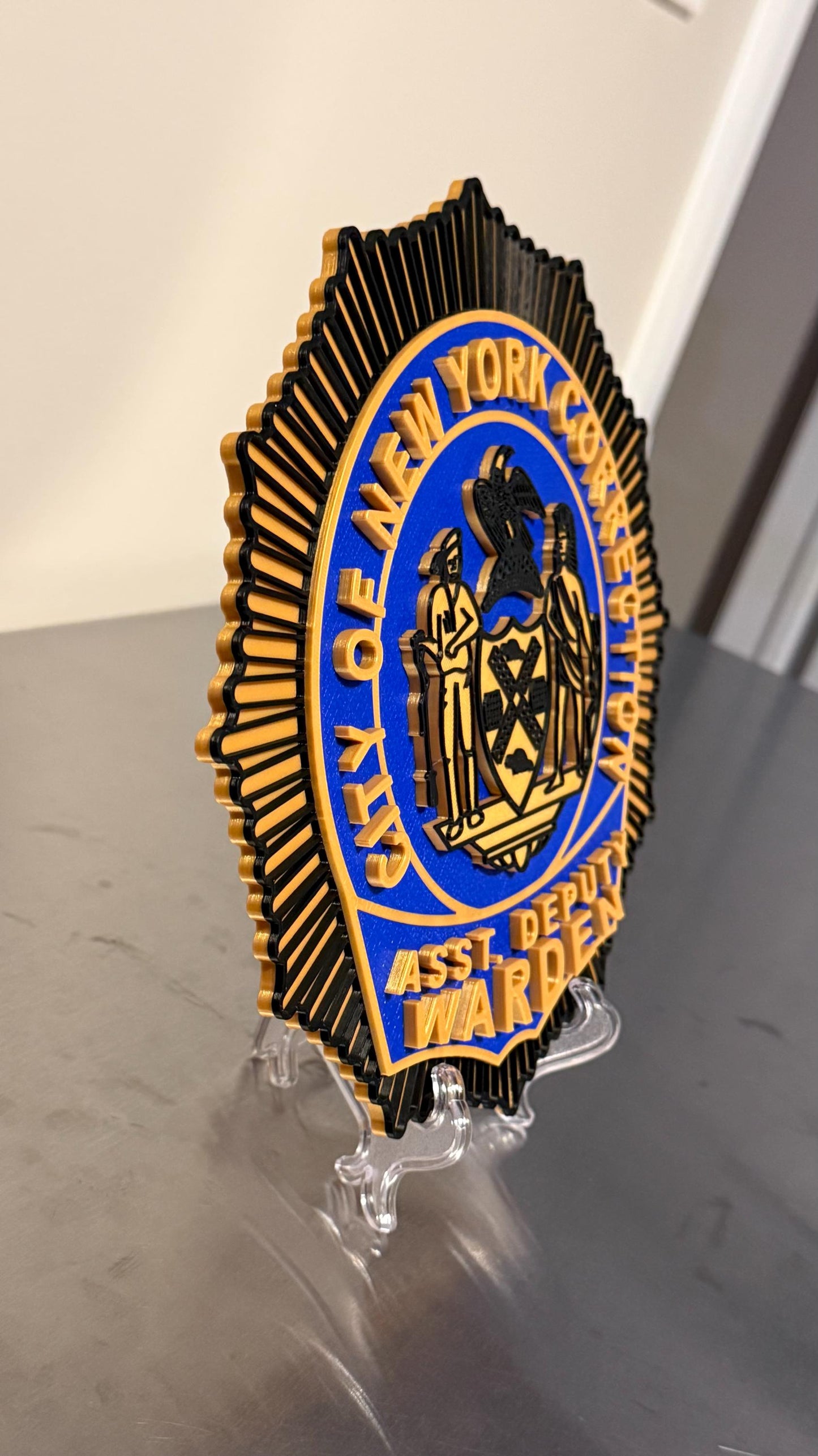 NYC Corrections Assistant Deputy Warden Shield 3D Display Plaque NY New York