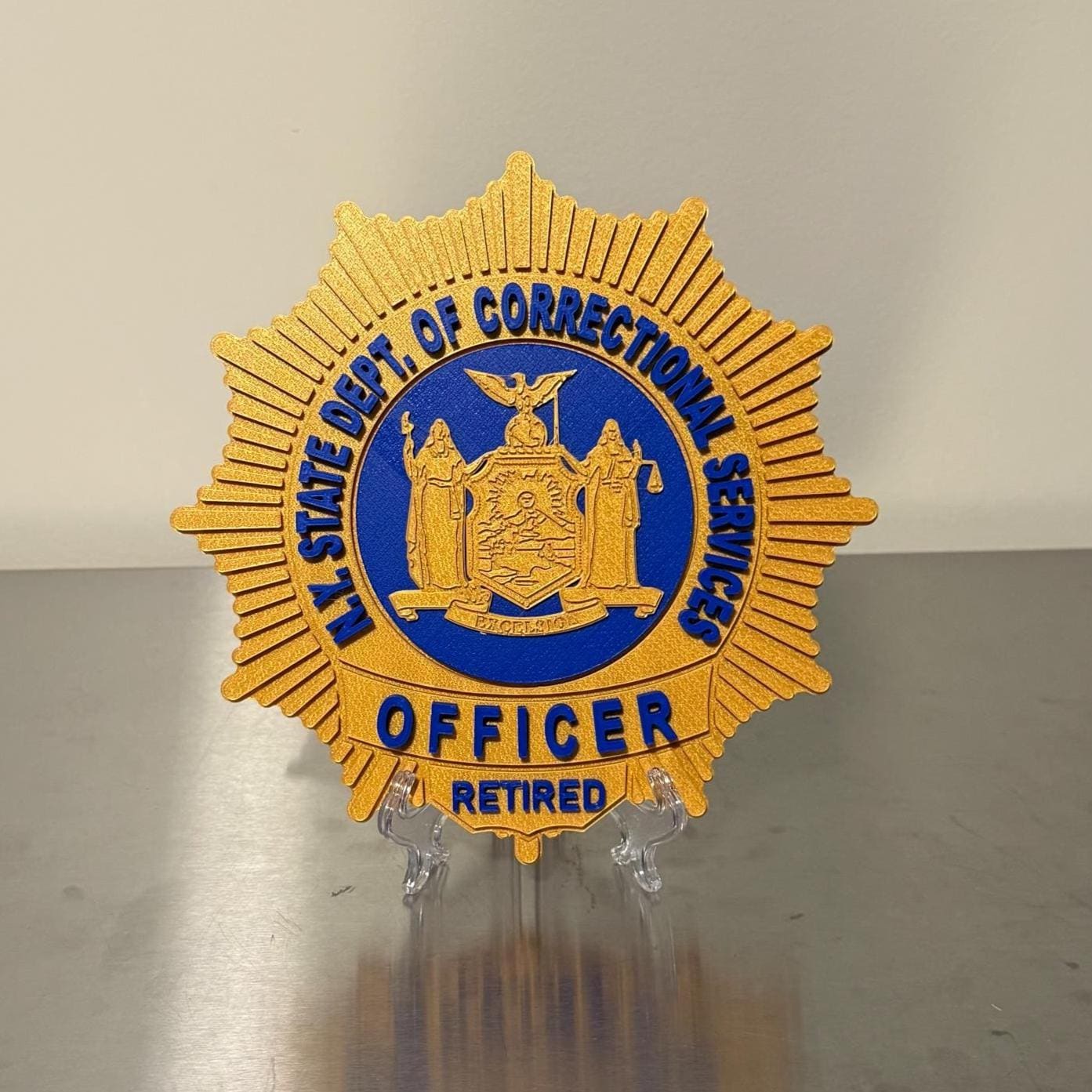 NYS Corrections Officer Badge 3D Plaque: First Responder Gift New York
