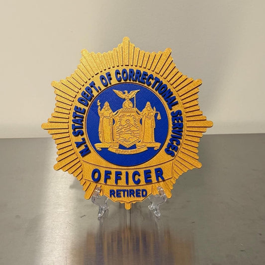 NYS Corrections Officer Badge 3D Plaque: First Responder Gift New York