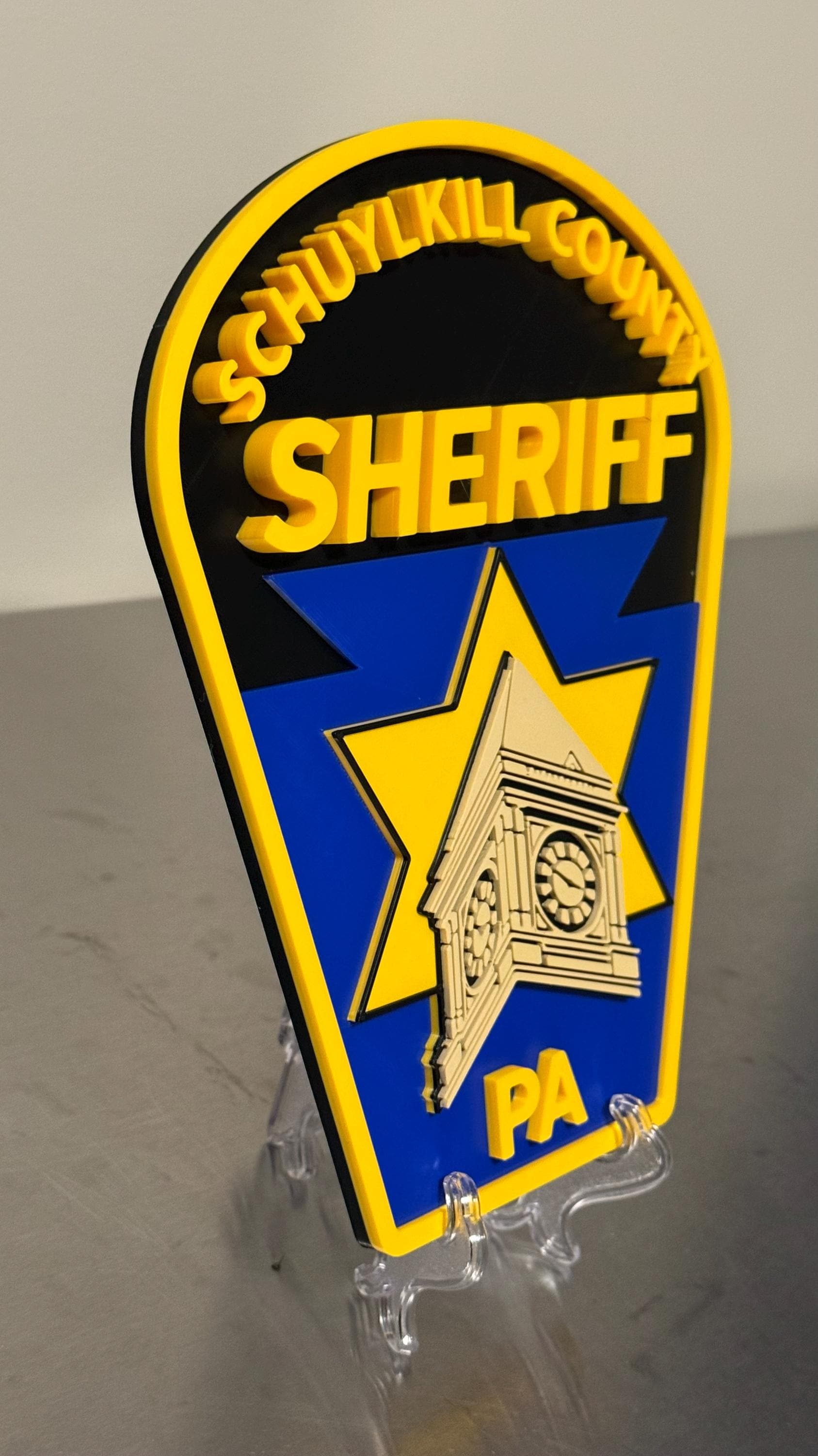 Schuylkill County Sheriff 3D Display Plaque - First Responder Wall Art PA Pennsylvania