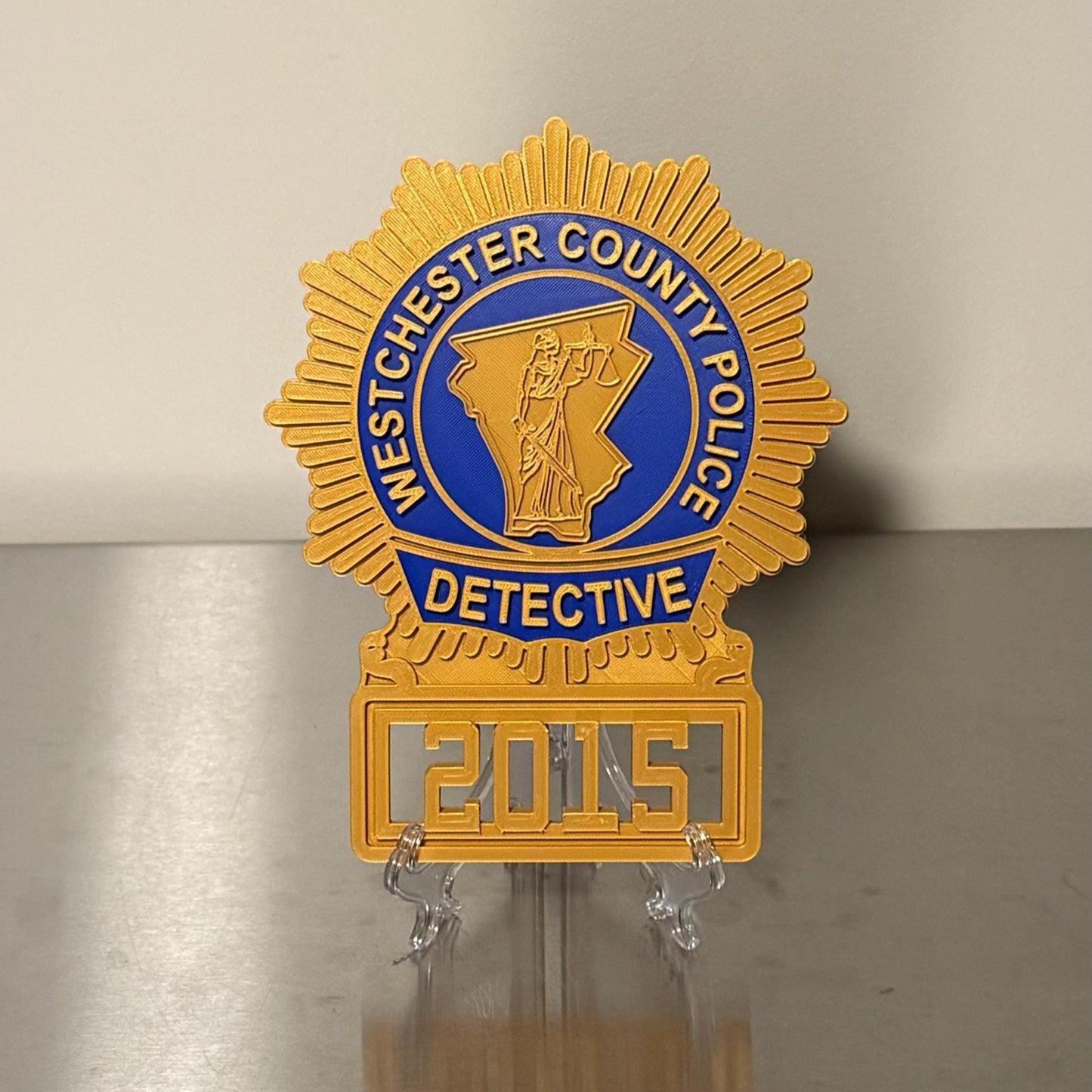 Westchester County Police Detective Shield: 3D First Responder Plaque New York