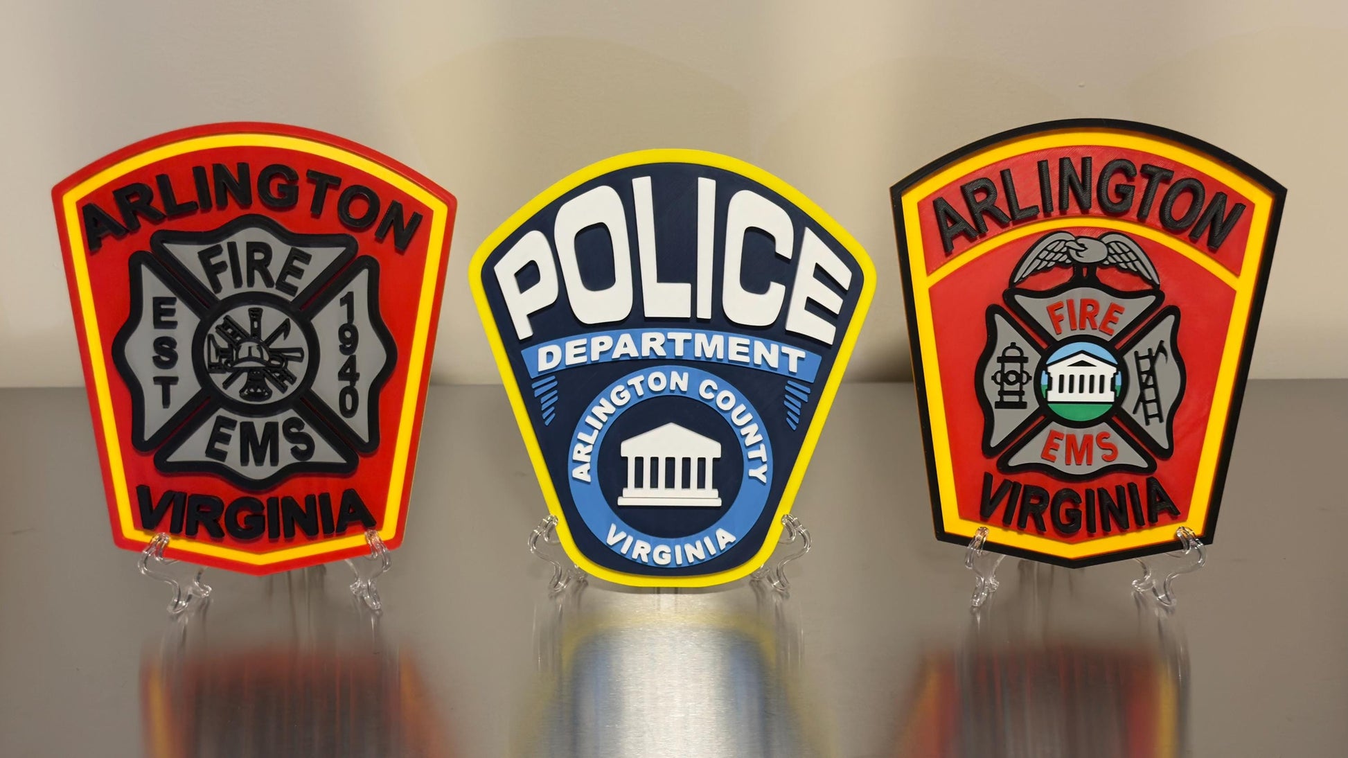 Police Display Plaque: Arlington County Police - 3D Printed Wall Art