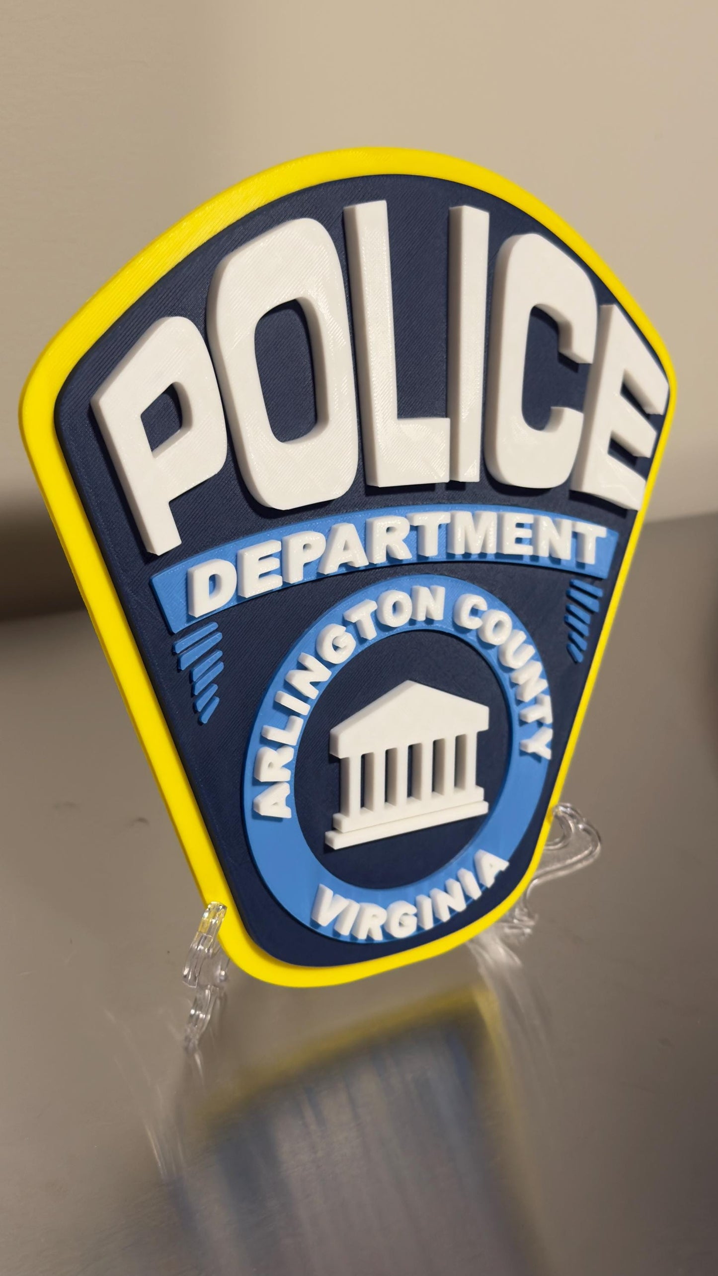 Police Display Plaque: Arlington County Police - 3D Printed Wall Art